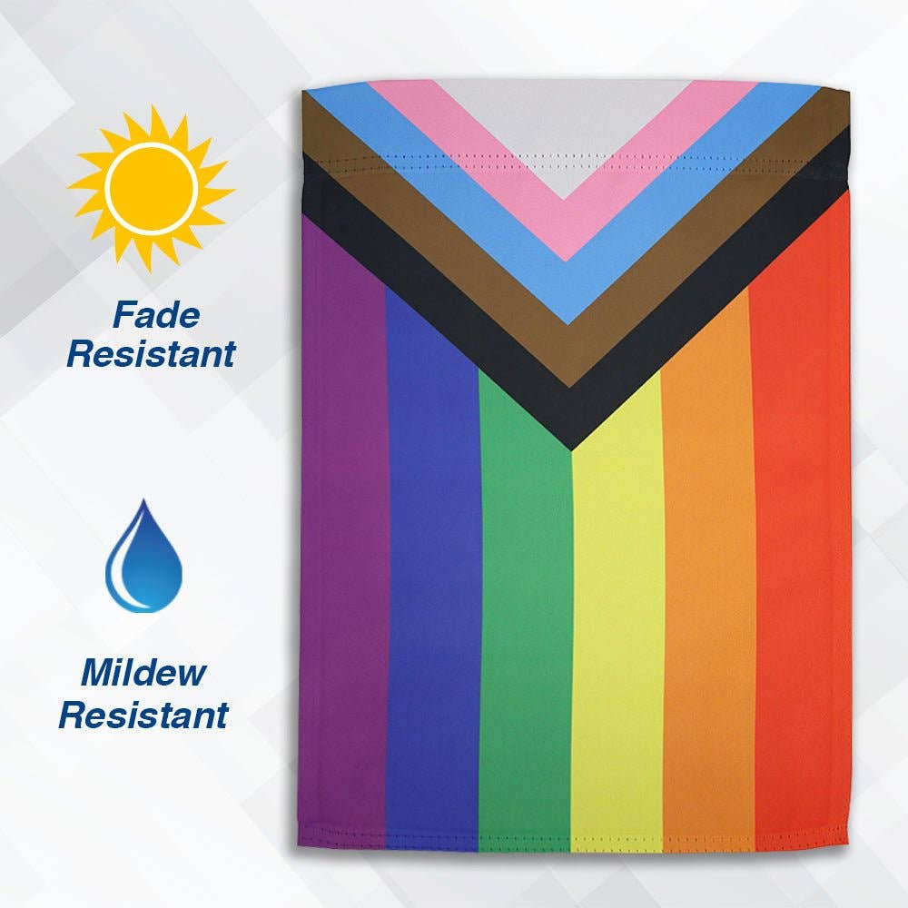 LGBTQ Progress Pride Garden Flag 12x18in lgbtq-progress-pride-garden-flag-12x18in-details Garden Flag