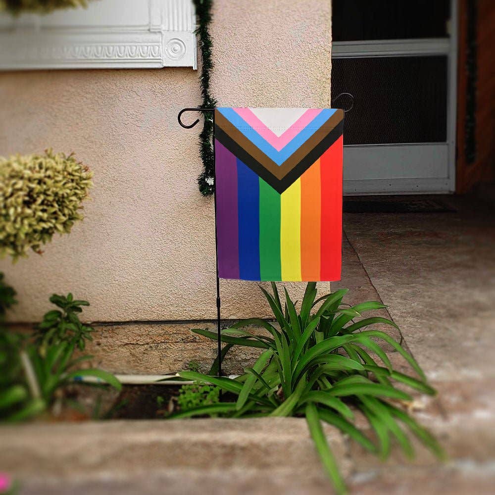 LGBTQ Progress Pride Garden Flag 12x18in lgbtq-progress-pride-garden-flag-12x18in-lifestyle-2 Garden Flag