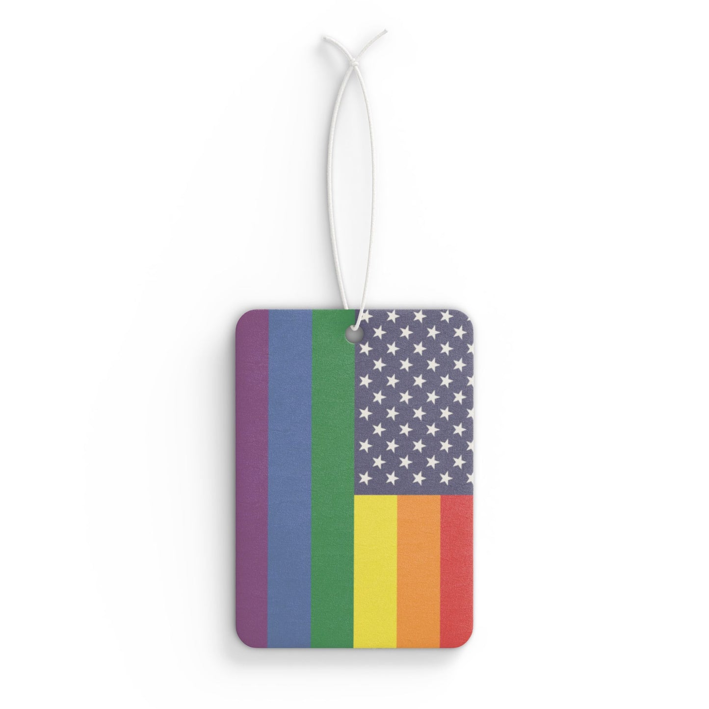 LGBTQ USA American Pride Flag Car Air Freshener Pride lgbtq-usa-american-pride-flag-car-air-freshener-front