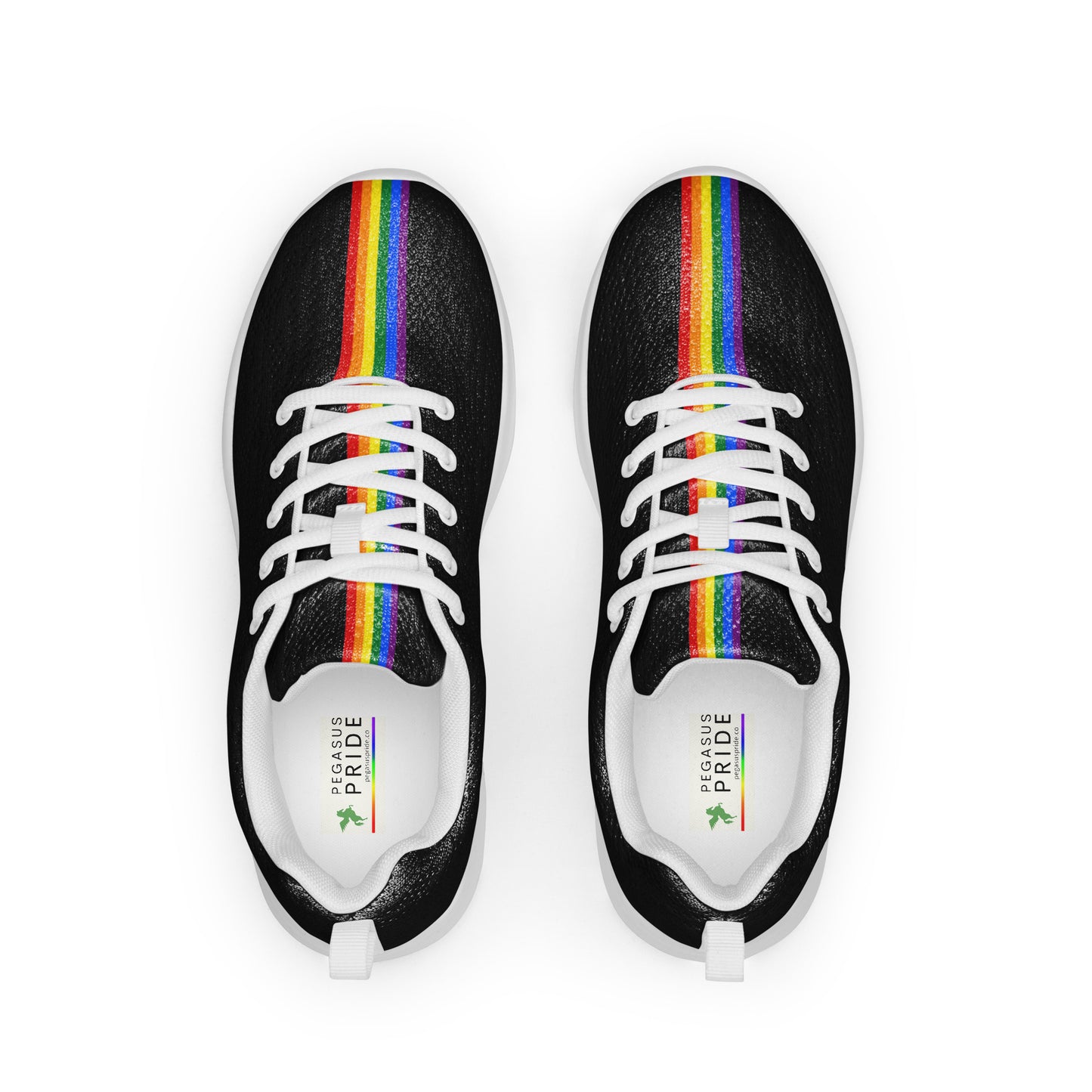 LGBTQ Pride Stripe Men’s Athletic Shoes Pride Black mens-athletic-shoes-white-front-65860c97105d1