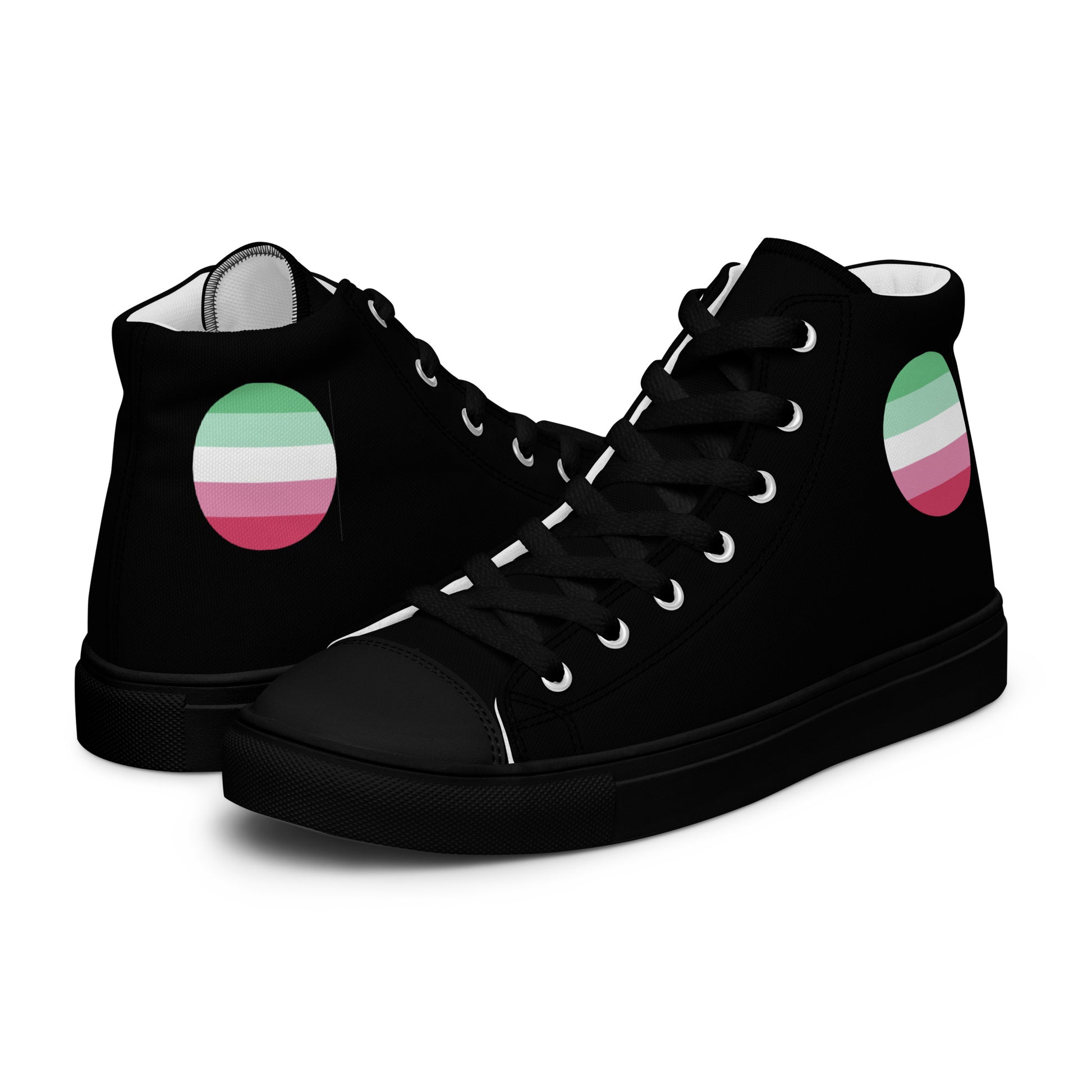 Abrosexual Pride Men’s High Top Canvas Athletic Shoes Black Abrosexual mens-high-top-canvas-shoes-black-left-657e5e5d06fee