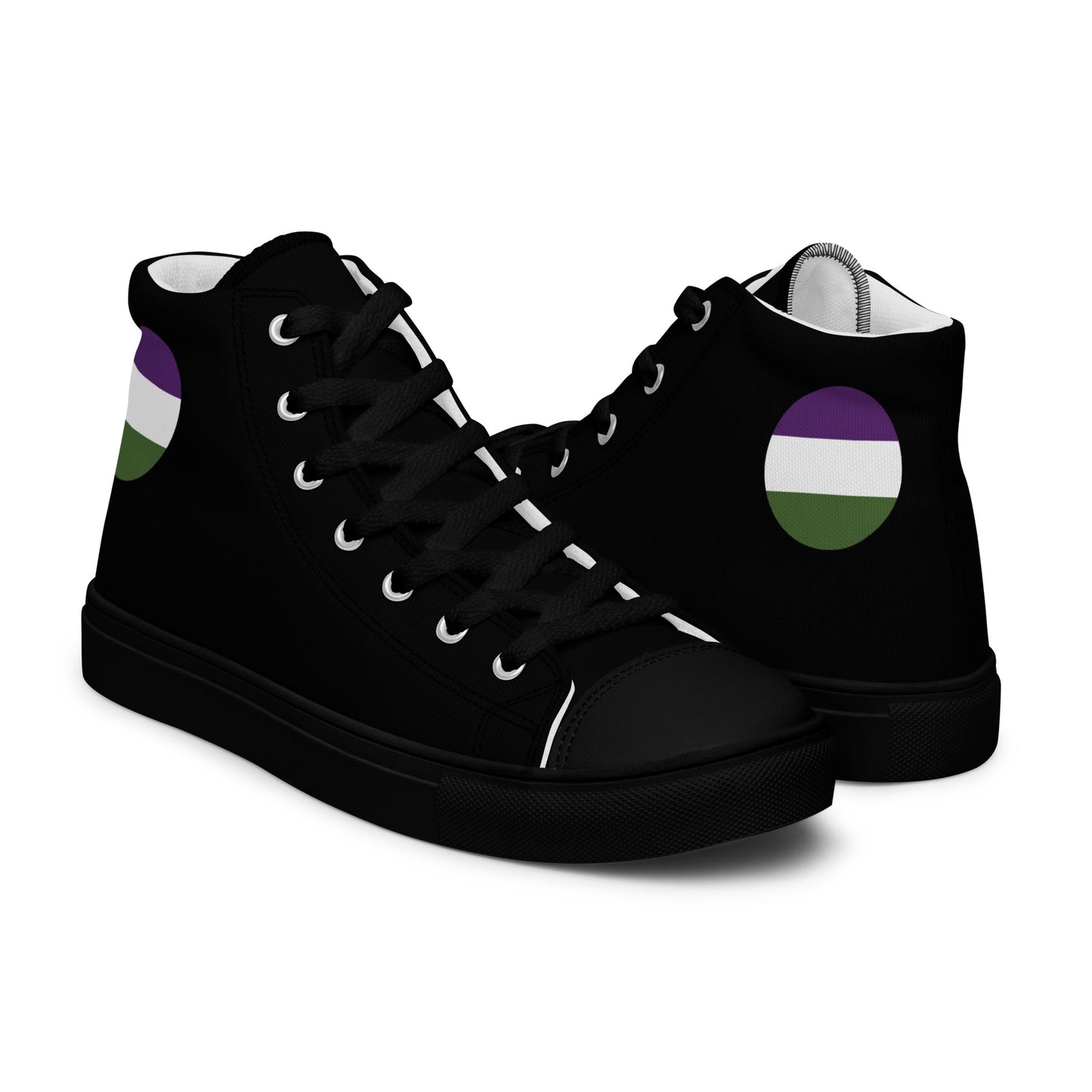 Genderqueer Men’s High Top Canvas Athletic Shoes mens-high-top-canvas-shoes-black-right-657e6437af0a7