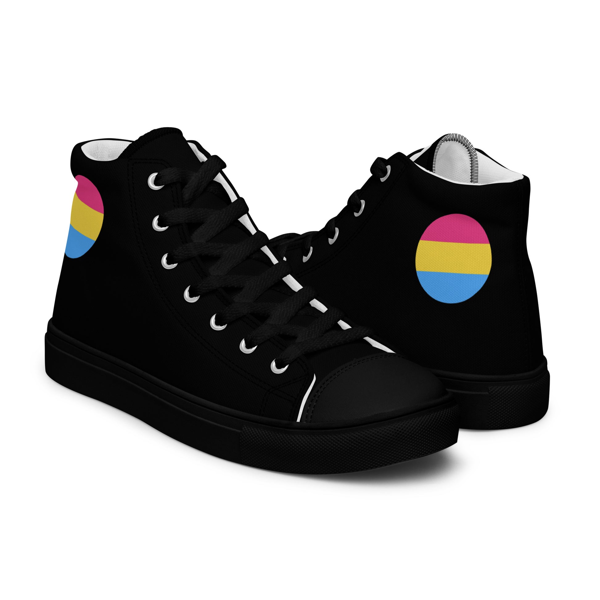 Pansexual Pan Pride Men’s High Top Canvas Athletic Shoes mens-high-top-canvas-shoes-black-right-657e656be2ba1