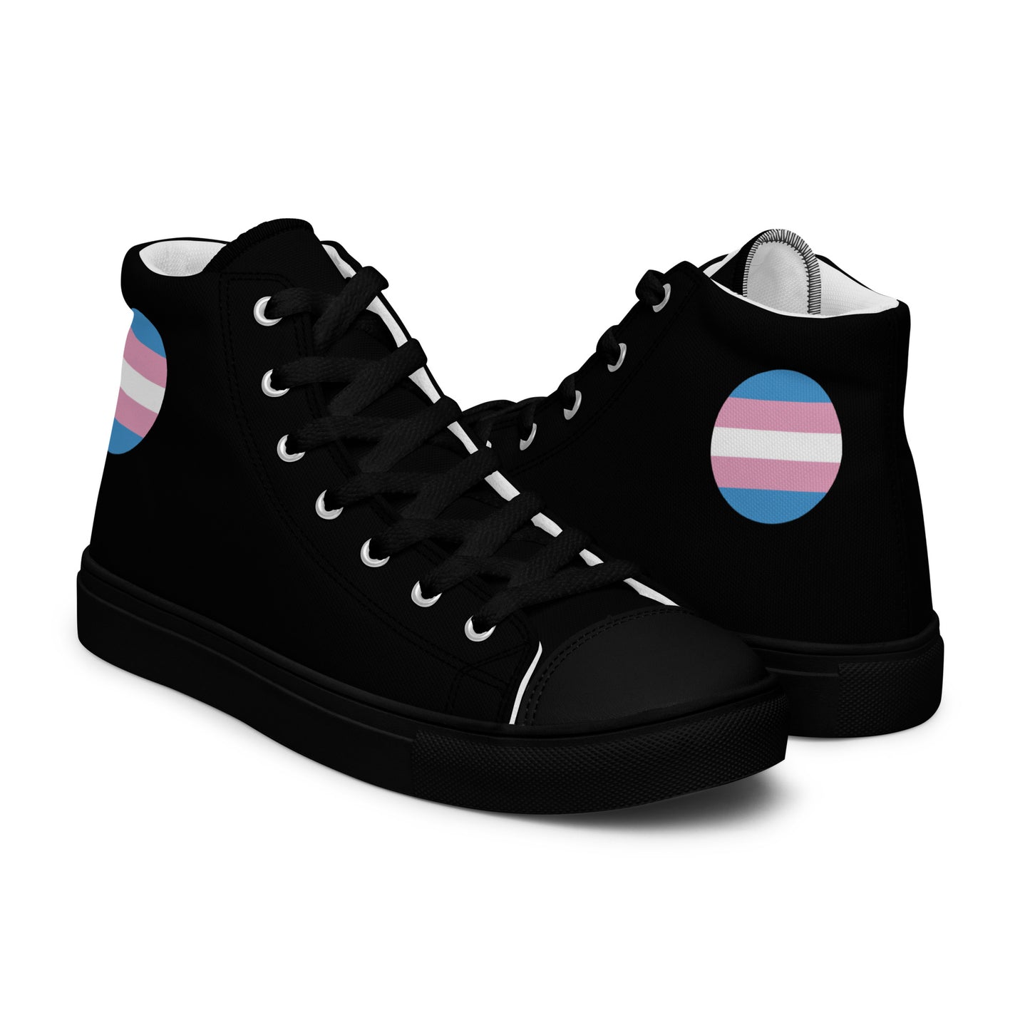 Transgender Trans Pride Men’s High Top Canvas Athletic Shoes mens-high-top-canvas-shoes-black-right-657e675c133ef