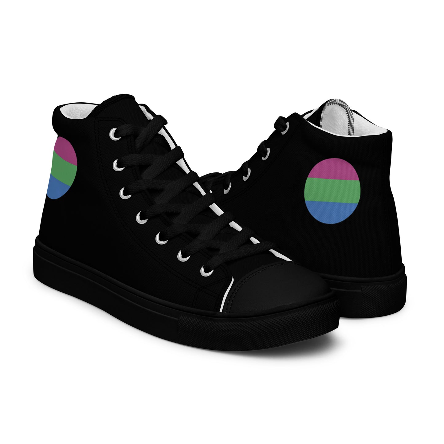 Polysexual Poly Pride Men’s High Top Canvas Athletic Shoes mens-high-top-canvas-shoes-black-right-657e694d7d016