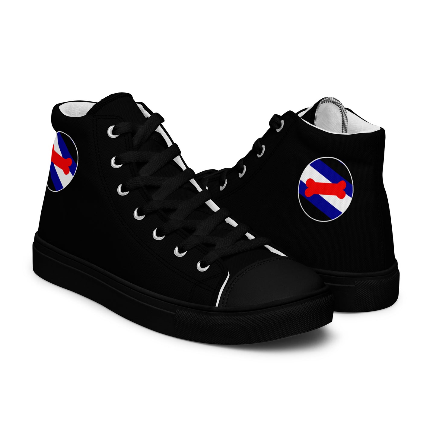 Puppy Play Men’s High Top Canvas Athletic Shoes mens-high-top-canvas-shoes-black-right-657e6b7d55c0a