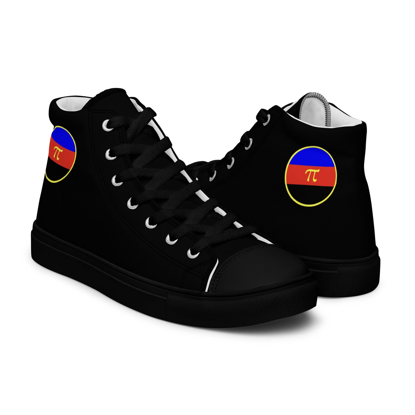 Polyamorous Polyamory Pride Men’s High Top Canvas Athletic Shoes mens-high-top-canvas-shoes-black-right-657e6d1daa3b8