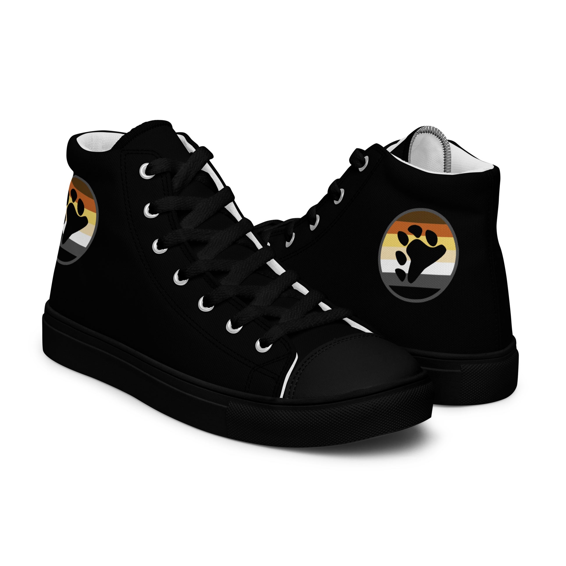 Gay Bear Men’s High Top Canvas Athletic Shoes mens-high-top-canvas-shoes-black-right-657e70136ef00