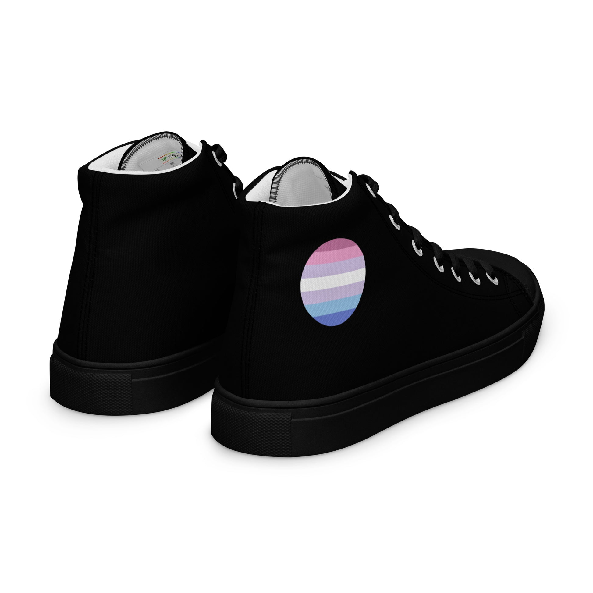 Bigender Men’s High Top Canvas Athletic Shoes mens-high-top-canvas-shoes-black-right-back-657e5f2e9dbf5