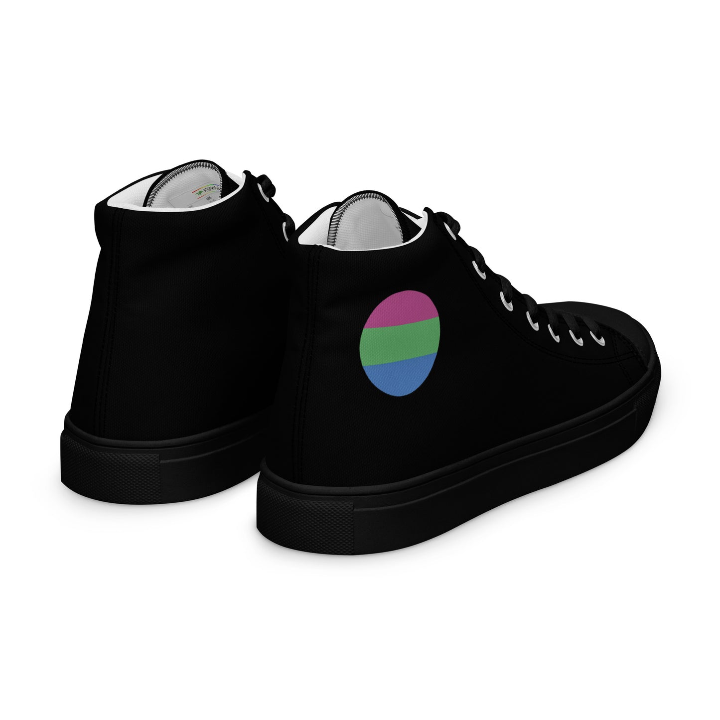 Polysexual Poly Pride Men’s High Top Canvas Athletic Shoes mens-high-top-canvas-shoes-black-right-back-657e694d7c3cd