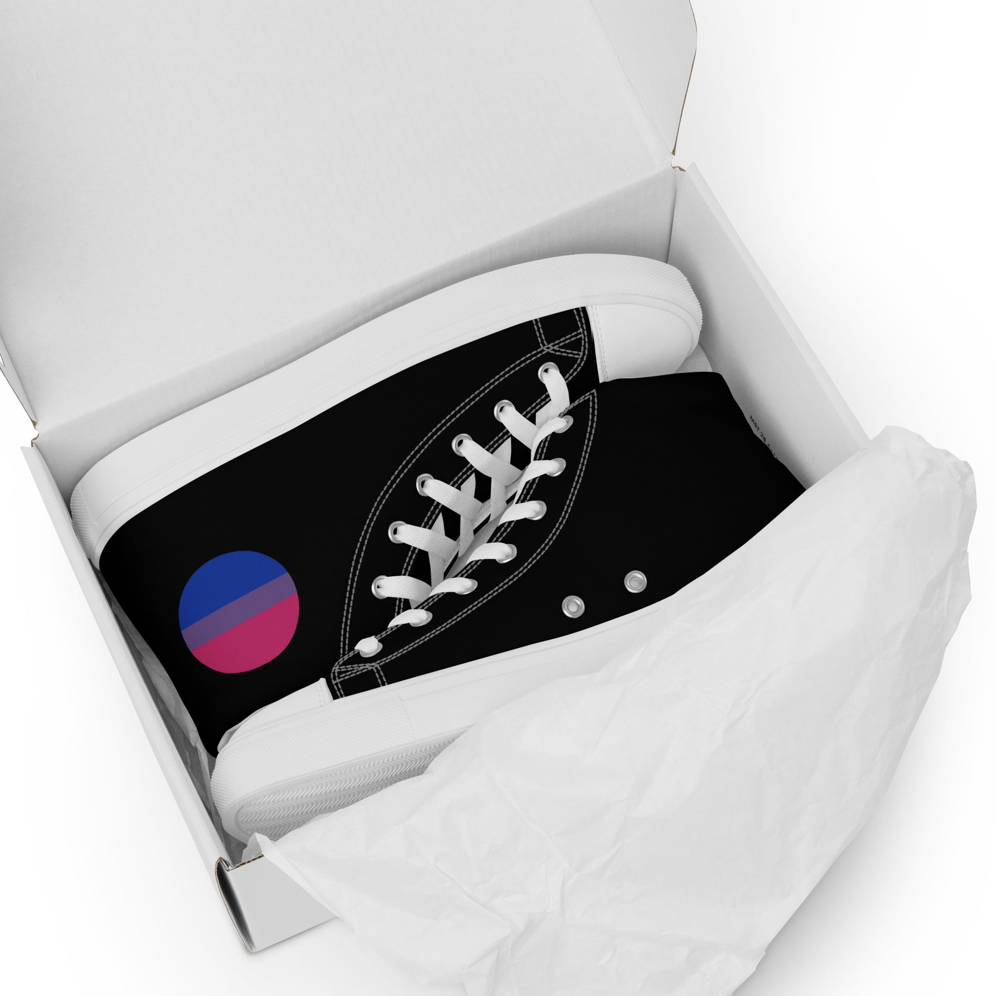 Bisexual Bi Men’s High Top Canvas Athletic Shoes mens-high-top-canvas-shoes-white-front-657e5fc762e37