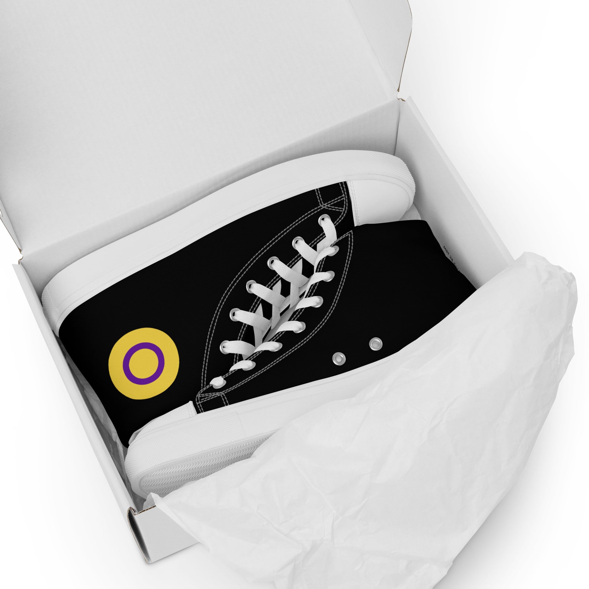 Intersex Pride Men’s High Top Canvas Athletic Shoes mens-high-top-canvas-shoes-white-front-657e649a262cd