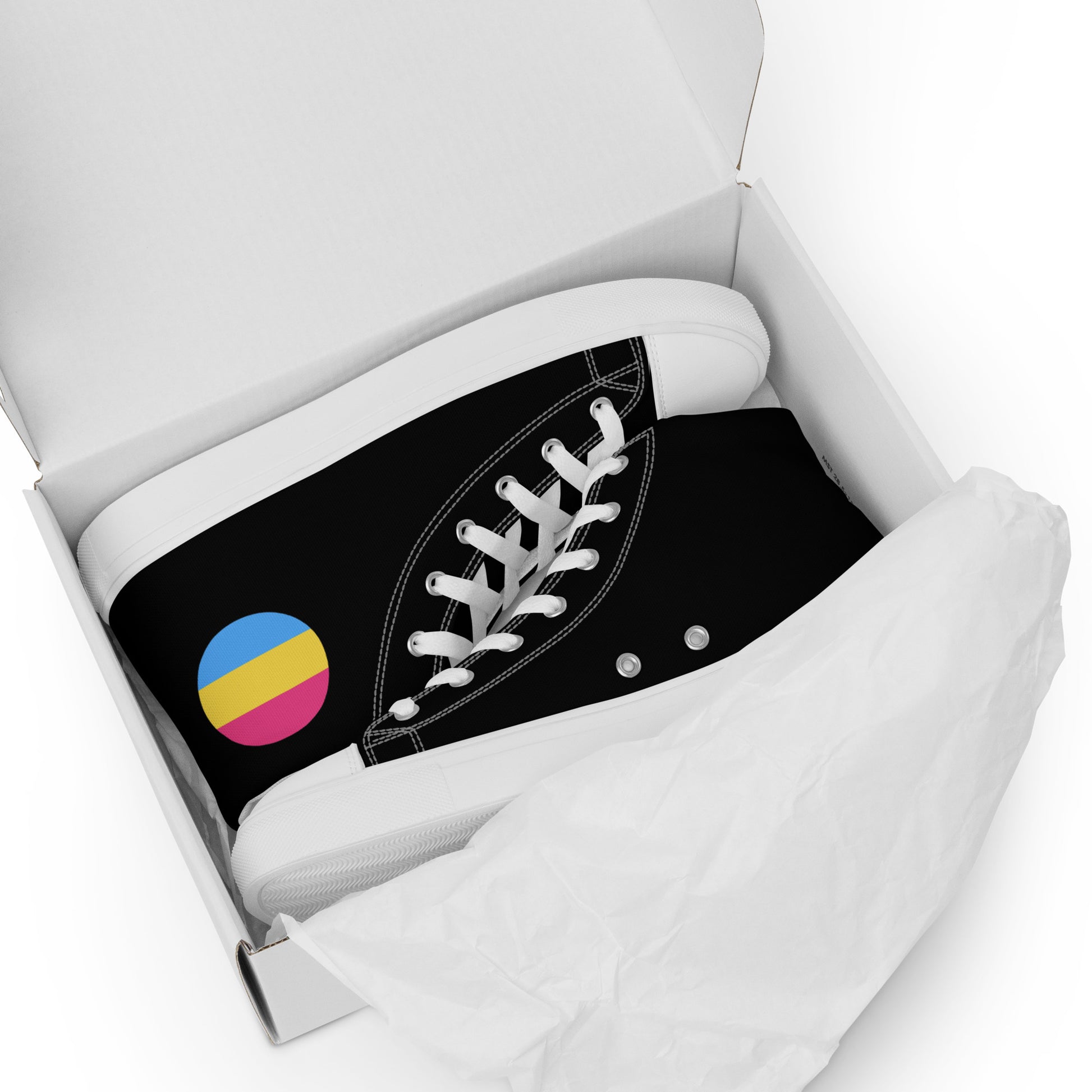 Pansexual Pan Pride Men’s High Top Canvas Athletic Shoes mens-high-top-canvas-shoes-white-front-657e656be22a7