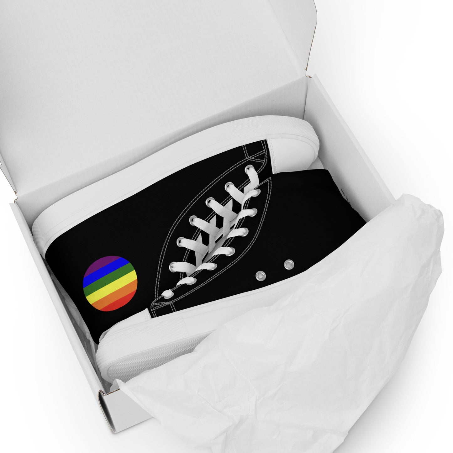 LGBTQ Pride Men’s High Top Canvas Athletic Shoes mens-high-top-canvas-shoes-white-front-657e66a4b0b9e