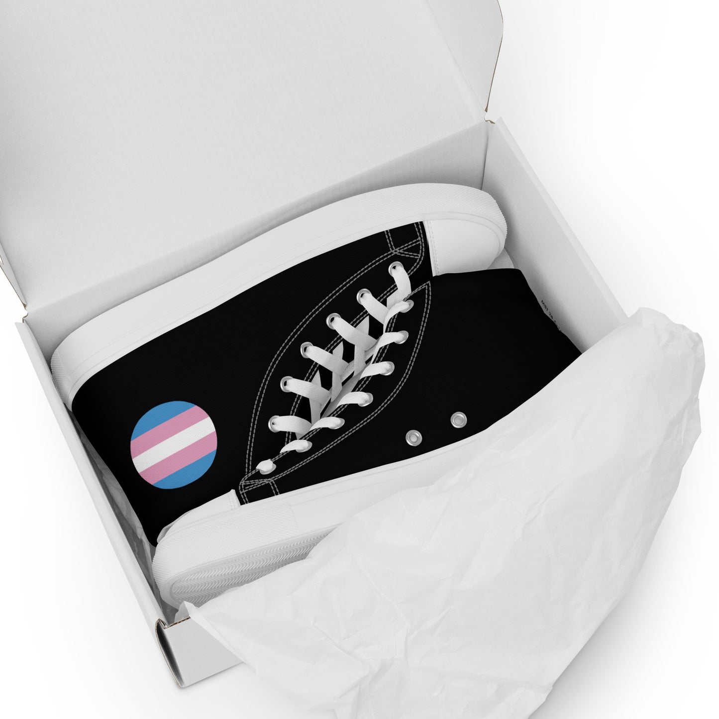 Transgender Trans Pride Men’s High Top Canvas Athletic Shoes mens-high-top-canvas-shoes-white-front-657e675c12d7f