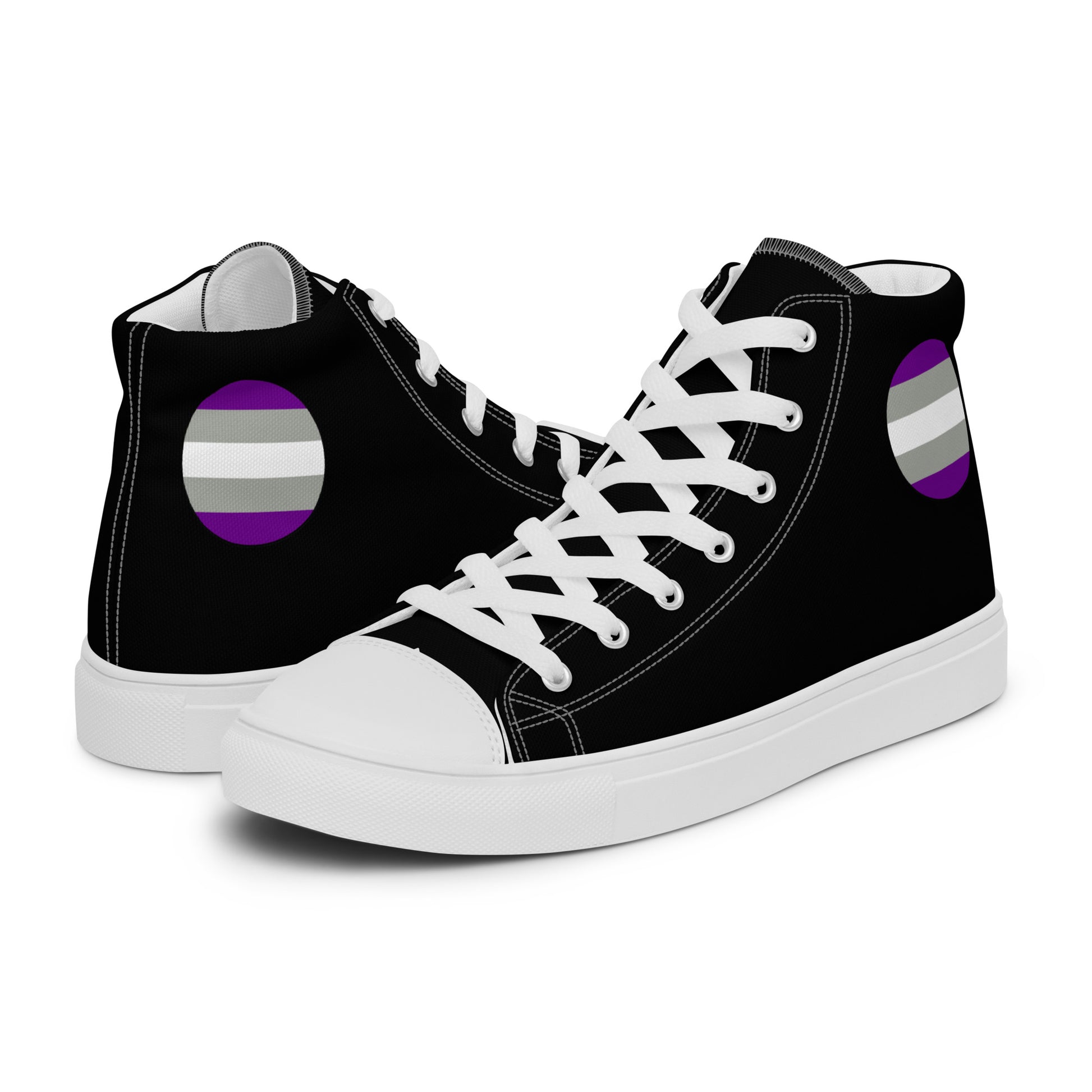 Greysexual Pride Men’s High Top Canvas Athletic Shoes White Greysexual mens-high-top-canvas-shoes-white-left-657e65f4bd1cf