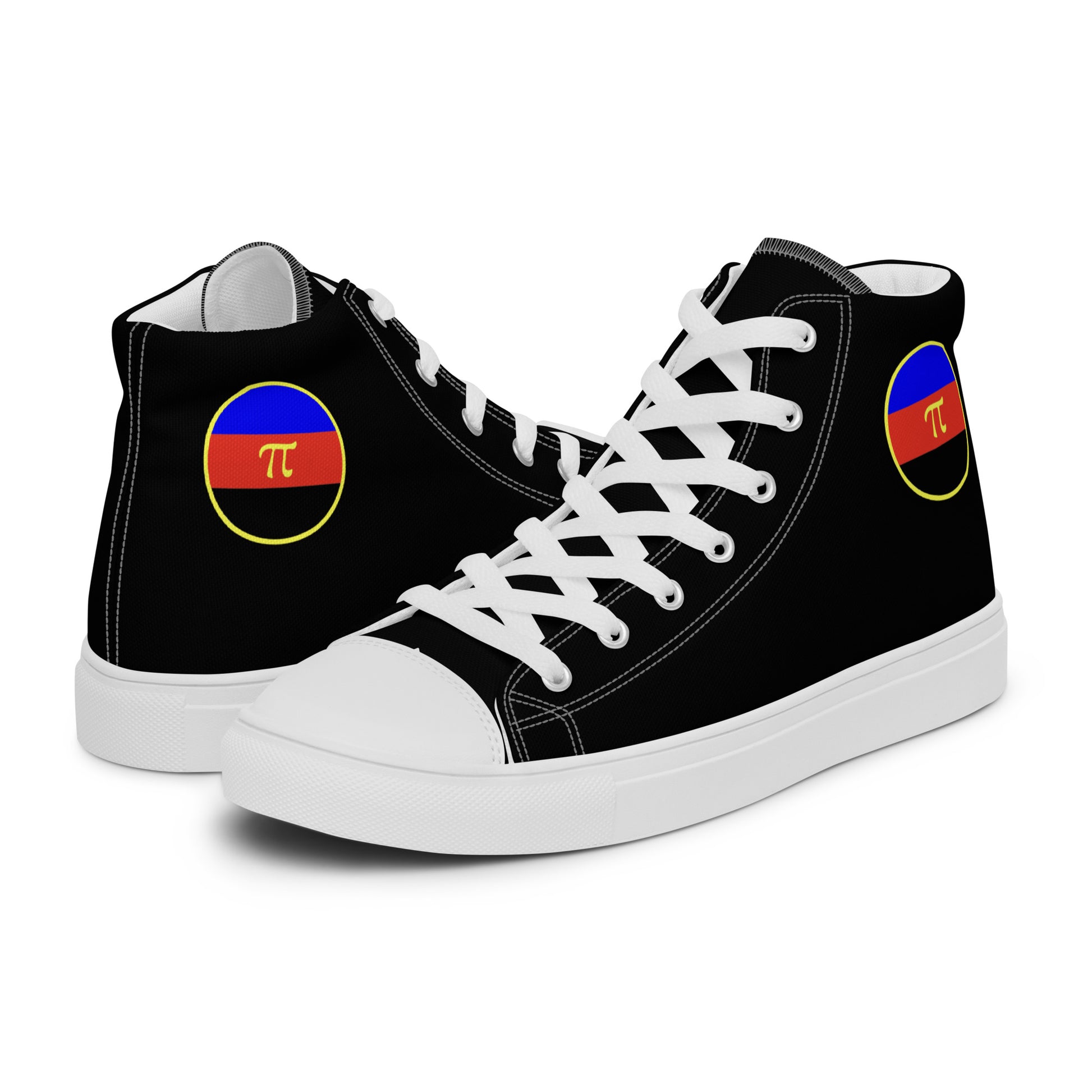 Polyamorous Polyamory Pride Men’s High Top Canvas Athletic Shoes White Polyamorous mens-high-top-canvas-shoes-white-left-657e6d1daa520