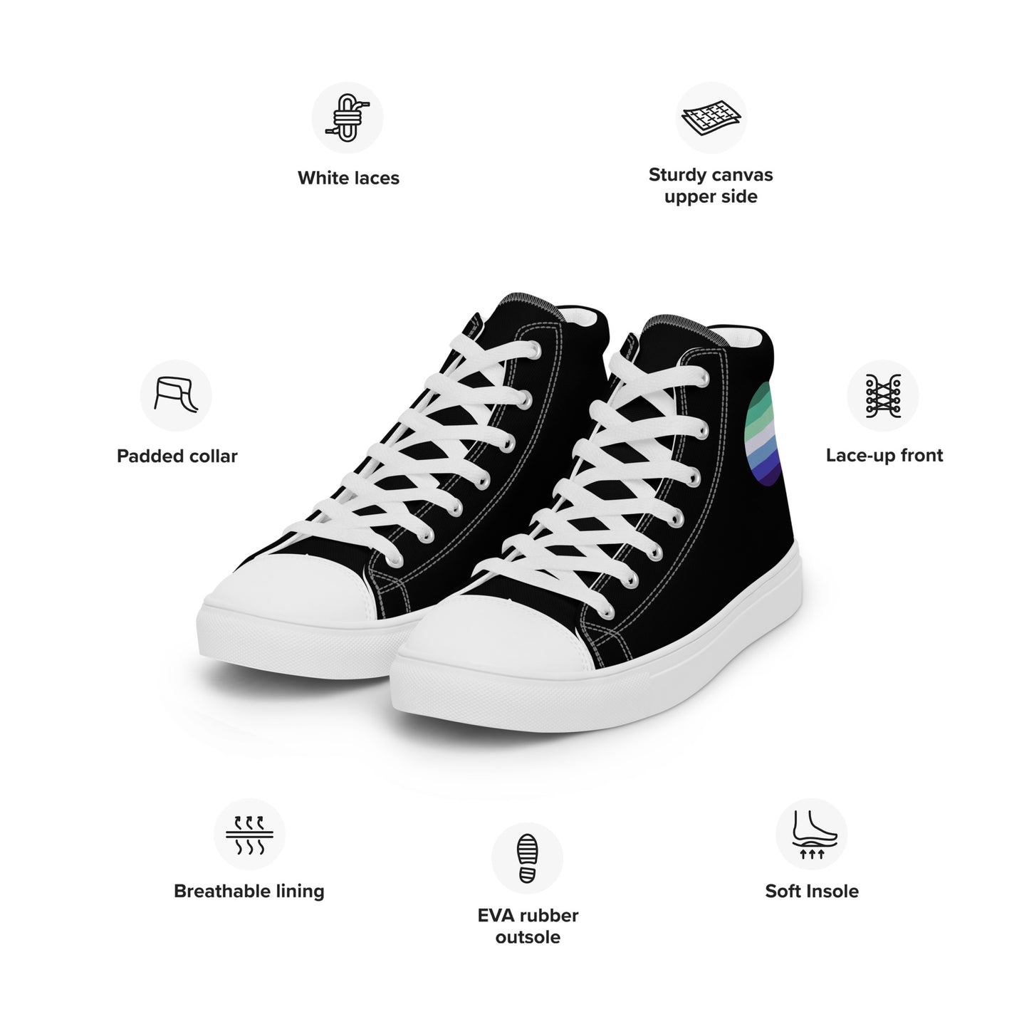 Gay MLM Vincian Men’s High Top Canvas Athletic Shoes mens-high-top-canvas-shoes-white-left-front-657e617aaa0bd