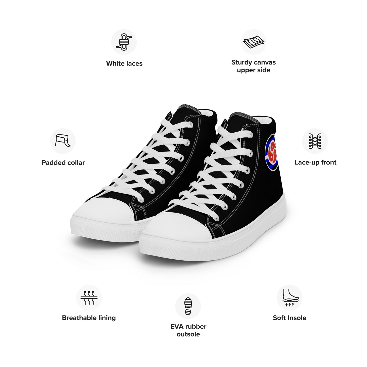 BDSM Pride Men’s High Top Canvas Athletic Shoes mens-high-top-canvas-shoes-white-left-front-657e6c3d4002c