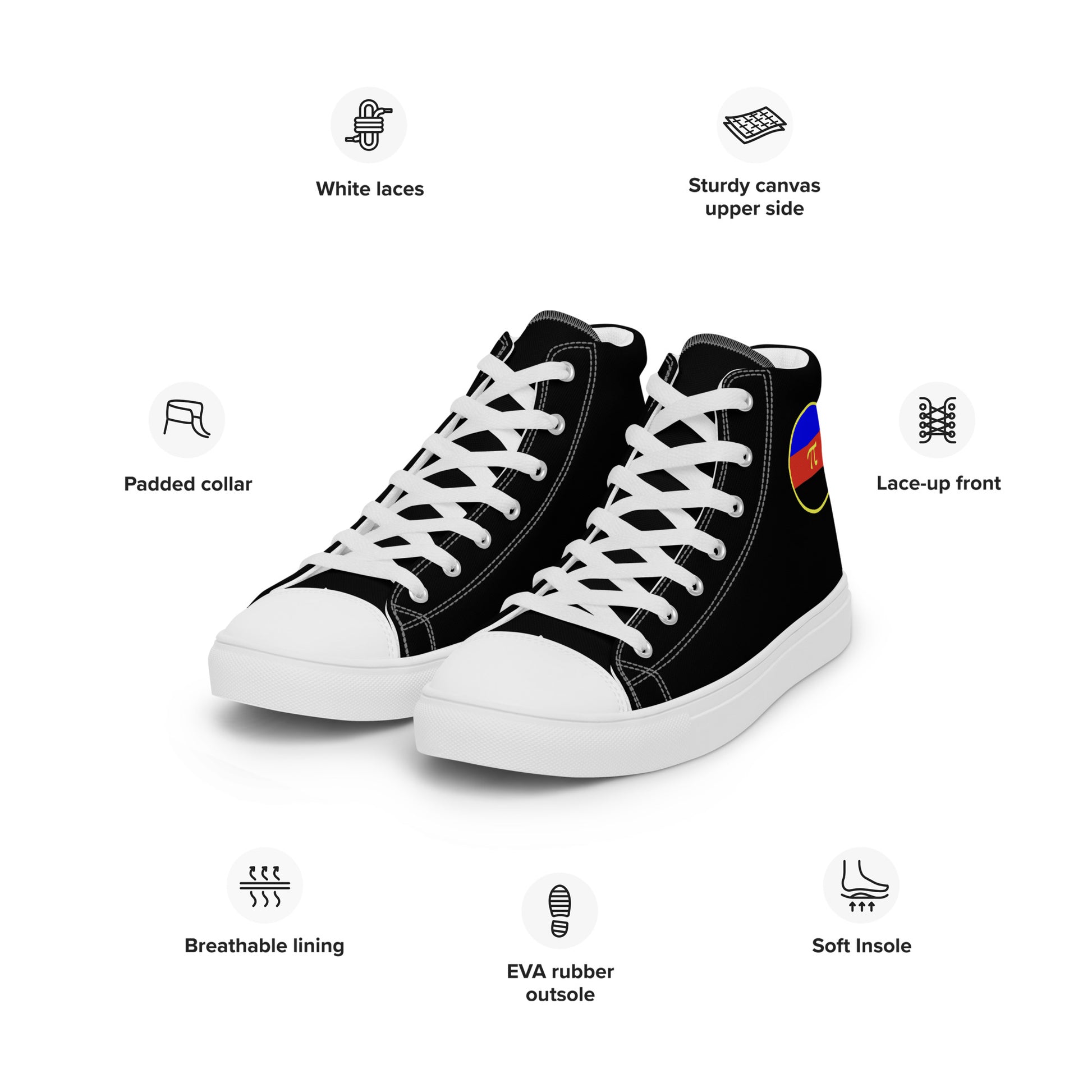 Polyamorous Polyamory Pride Men’s High Top Canvas Athletic Shoes mens-high-top-canvas-shoes-white-left-front-657e6d1da9a96