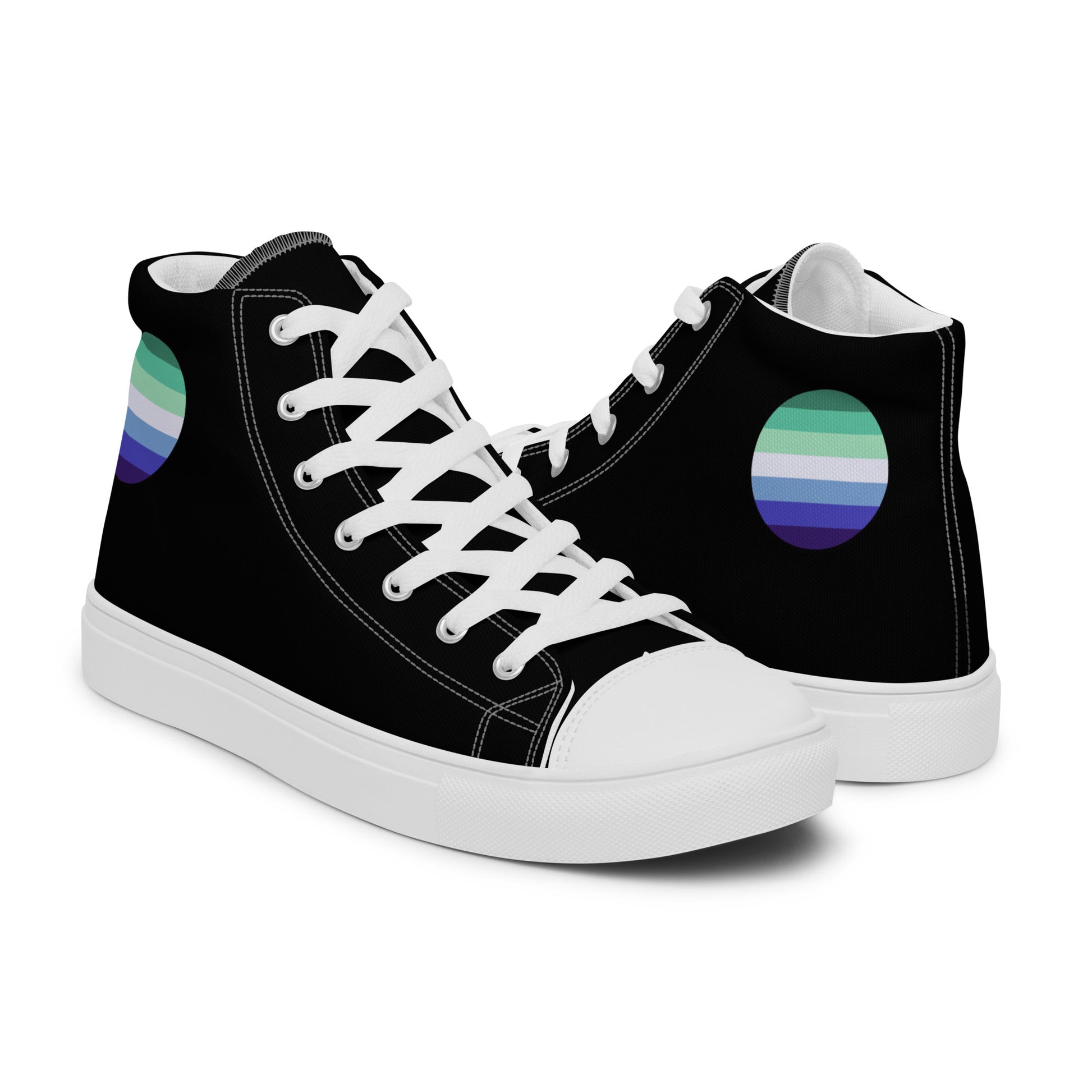 Gay MLM Vincian Men’s High Top Canvas Athletic Shoes mens-high-top-canvas-shoes-white-right-657e617aac2c6