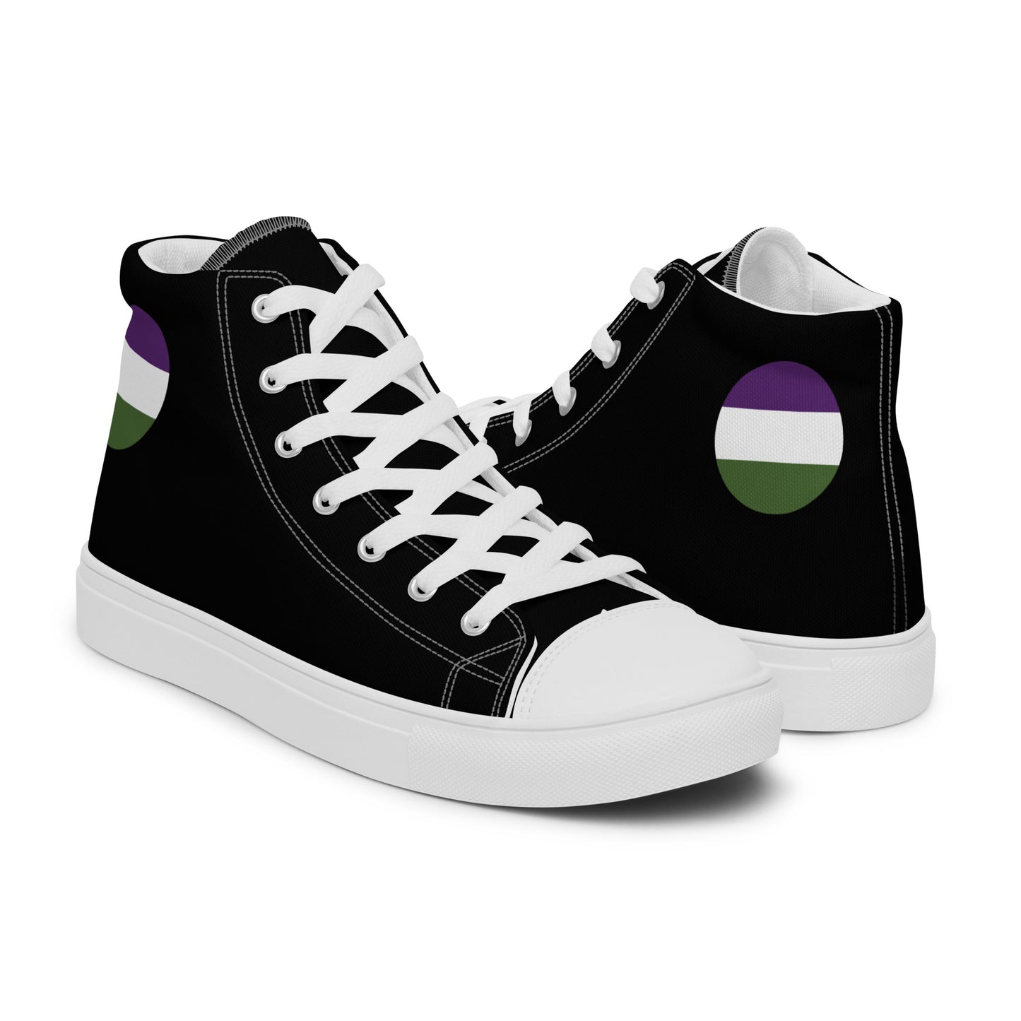 Genderqueer Men’s High Top Canvas Athletic Shoes mens-high-top-canvas-shoes-white-right-657e6437af49b