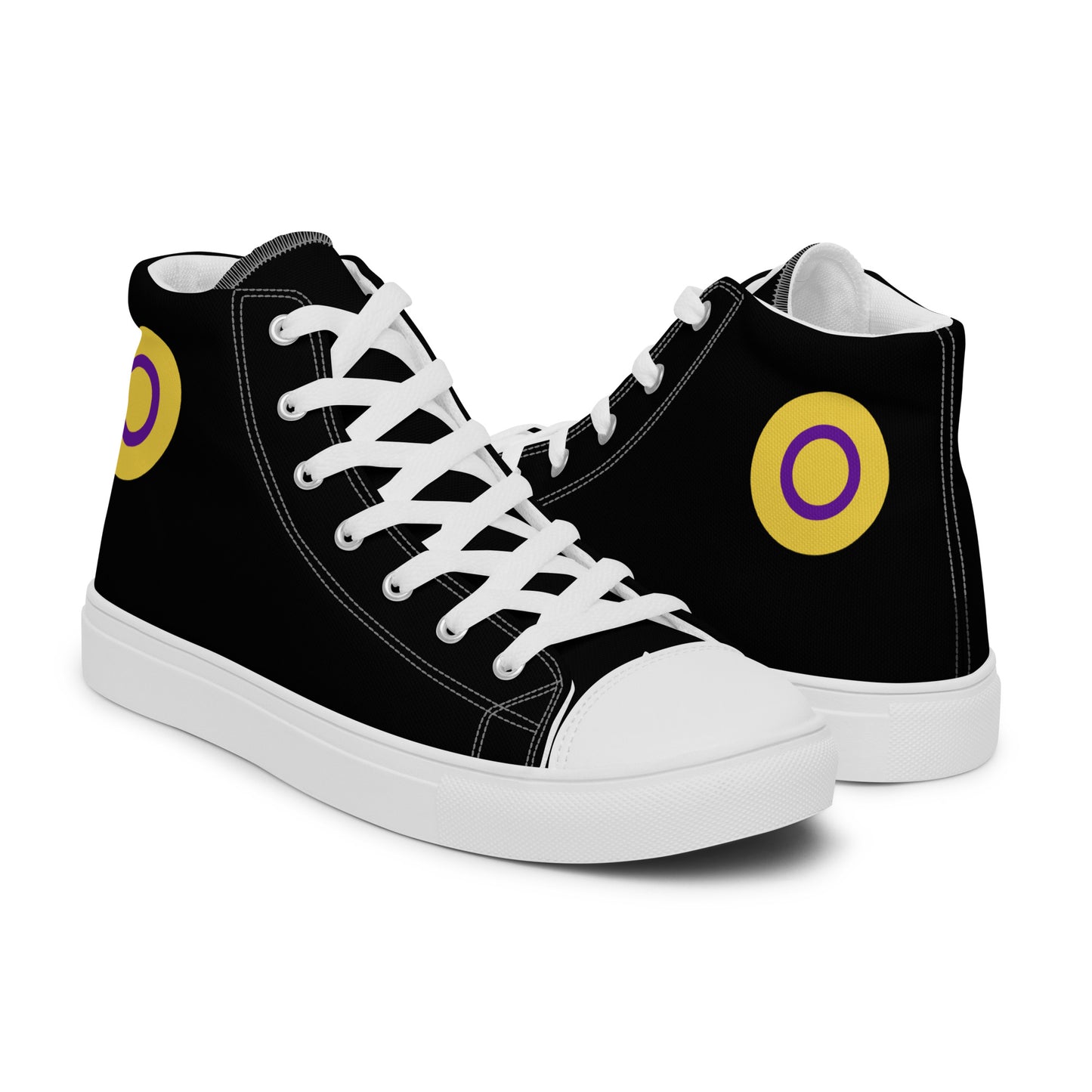 Intersex Pride Men’s High Top Canvas Athletic Shoes mens-high-top-canvas-shoes-white-right-657e649a26e7b