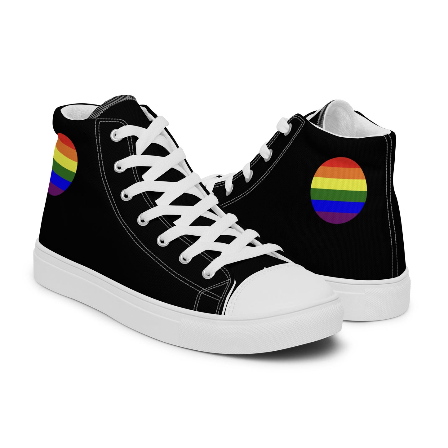 LGBTQ Pride Men’s High Top Canvas Athletic Shoes mens-high-top-canvas-shoes-white-right-657e66a4b1e48