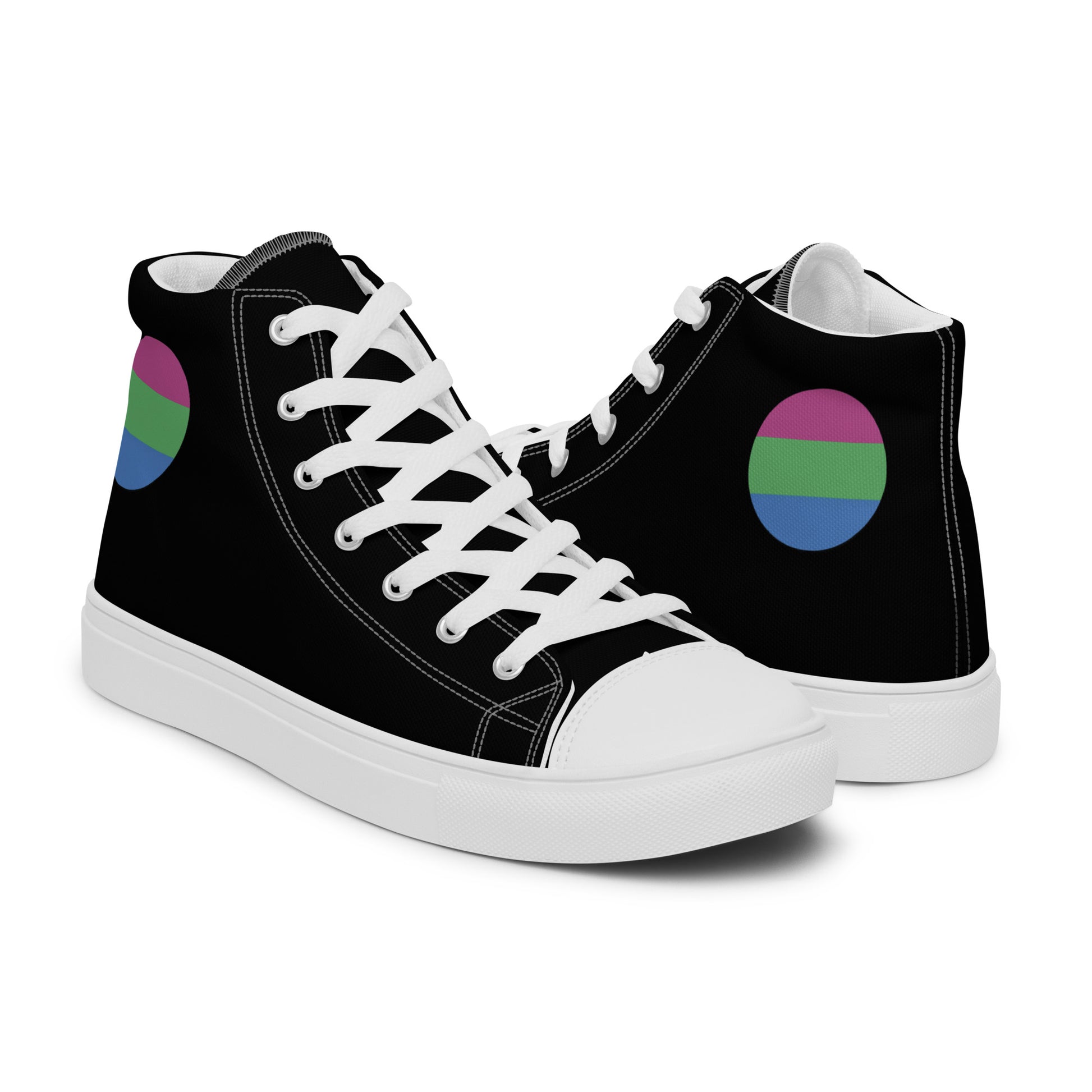 Polysexual Poly Pride Men’s High Top Canvas Athletic Shoes mens-high-top-canvas-shoes-white-right-657e694d7d452