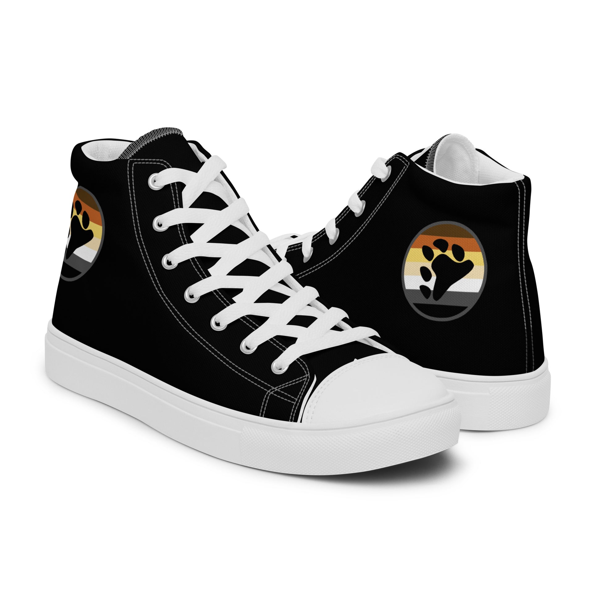 Gay Bear Men’s High Top Canvas Athletic Shoes mens-high-top-canvas-shoes-white-right-657e70136f8fc