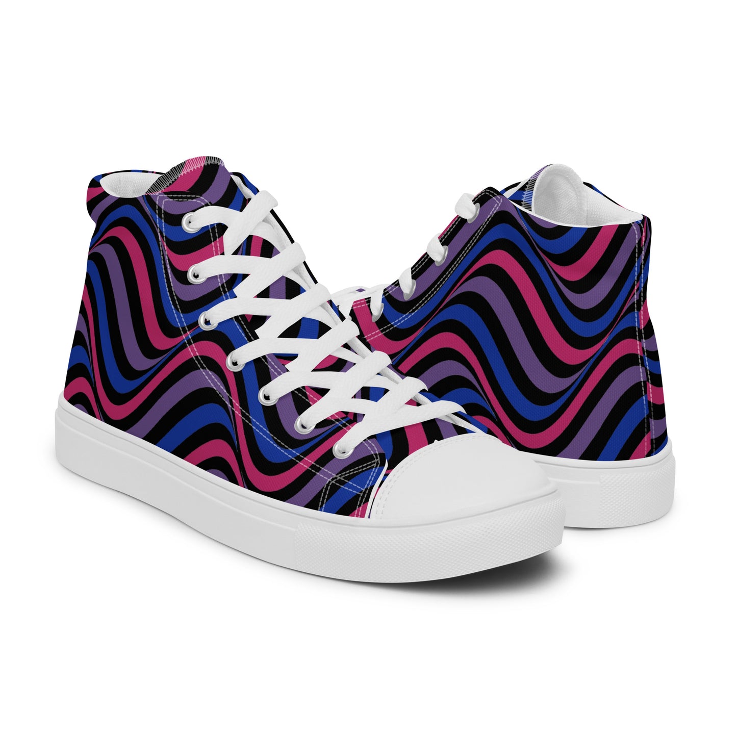 Bisexual Bi Wavey Men’s High Top Canvas Athletic Shoes mens-high-top-canvas-shoes-white-right-657e72801af86