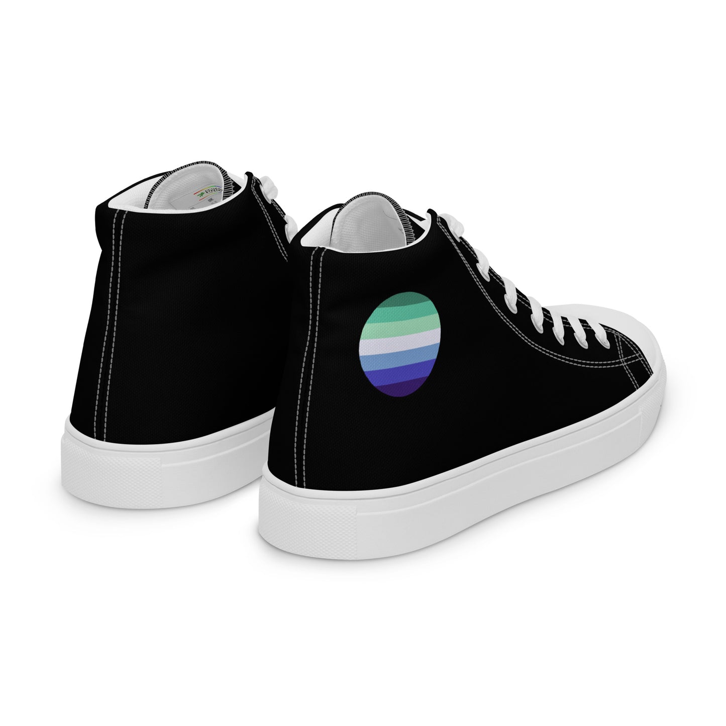 Gay MLM Vincian Men’s High Top Canvas Athletic Shoes mens-high-top-canvas-shoes-white-right-back-657e617aaaaf4