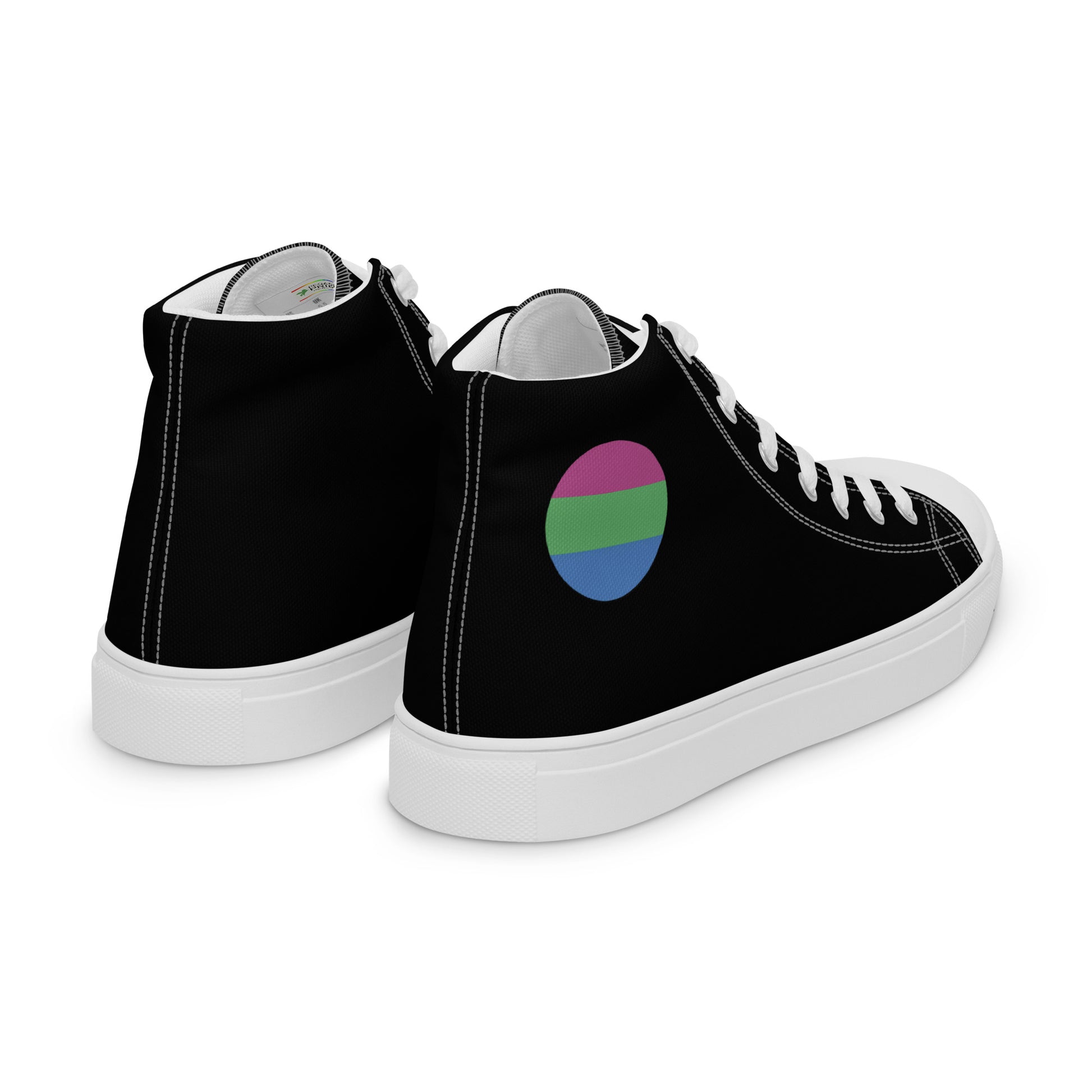 Polysexual Poly Pride Men’s High Top Canvas Athletic Shoes mens-high-top-canvas-shoes-white-right-back-657e694d7cd0a