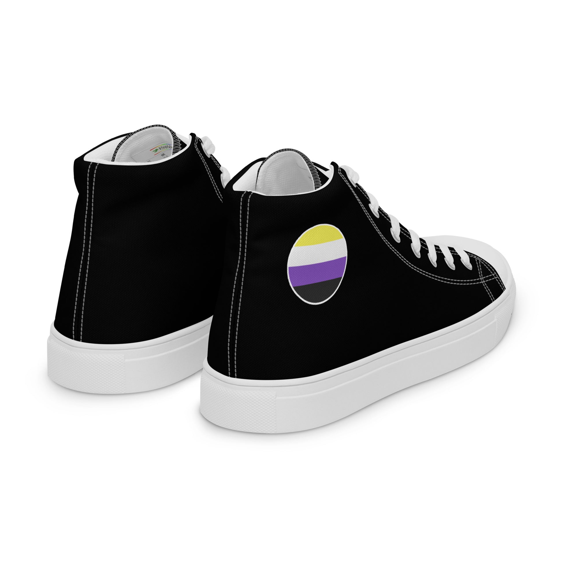 Nonbinary Enby Men’s High Top Canvas Athletic Shoes mens-high-top-canvas-shoes-white-right-back-657e6e1d7047a