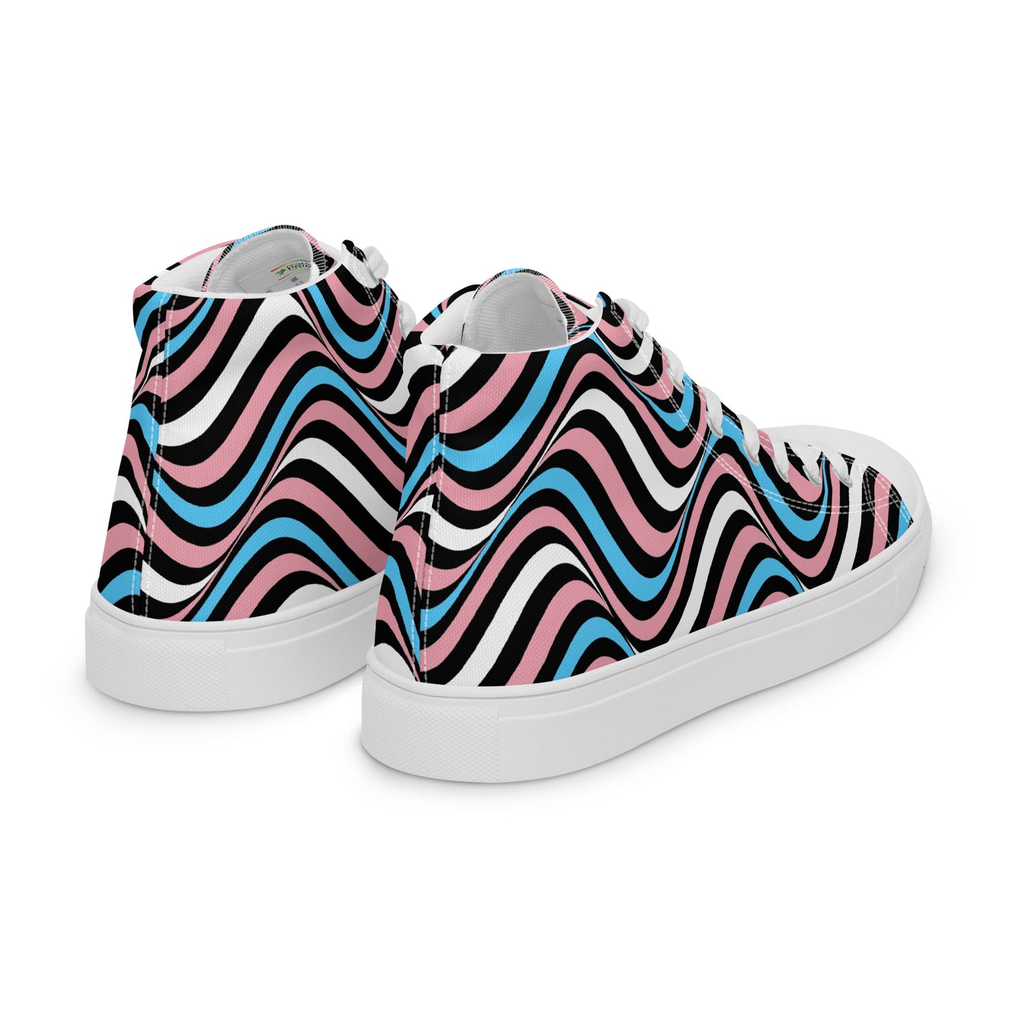 Transgender Trans Wavey Men’s High Top Canvas Athletic Shoes mens-high-top-canvas-shoes-white-right-back-657f8888f1f7a