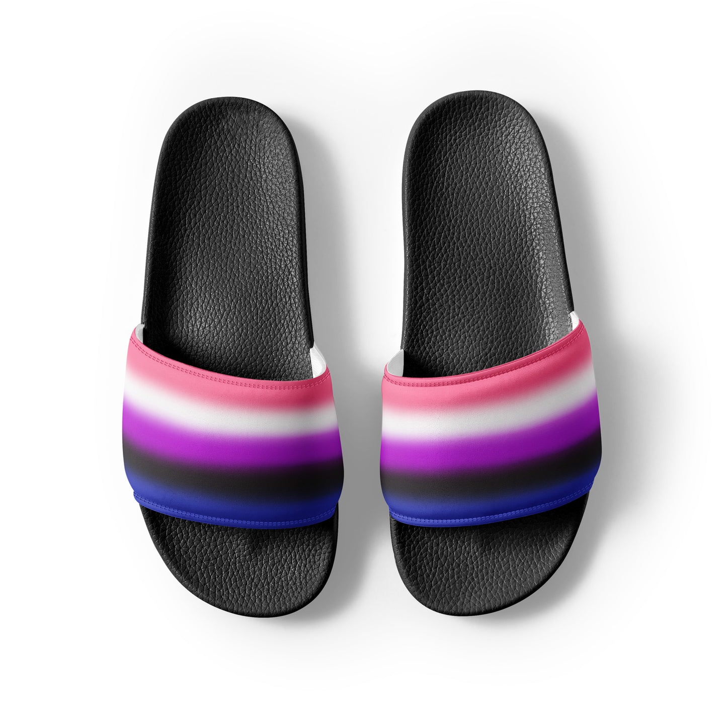 Genderfluid Pride Mens Slides Sandals mens-slides-black-front-2-660b56b718f61