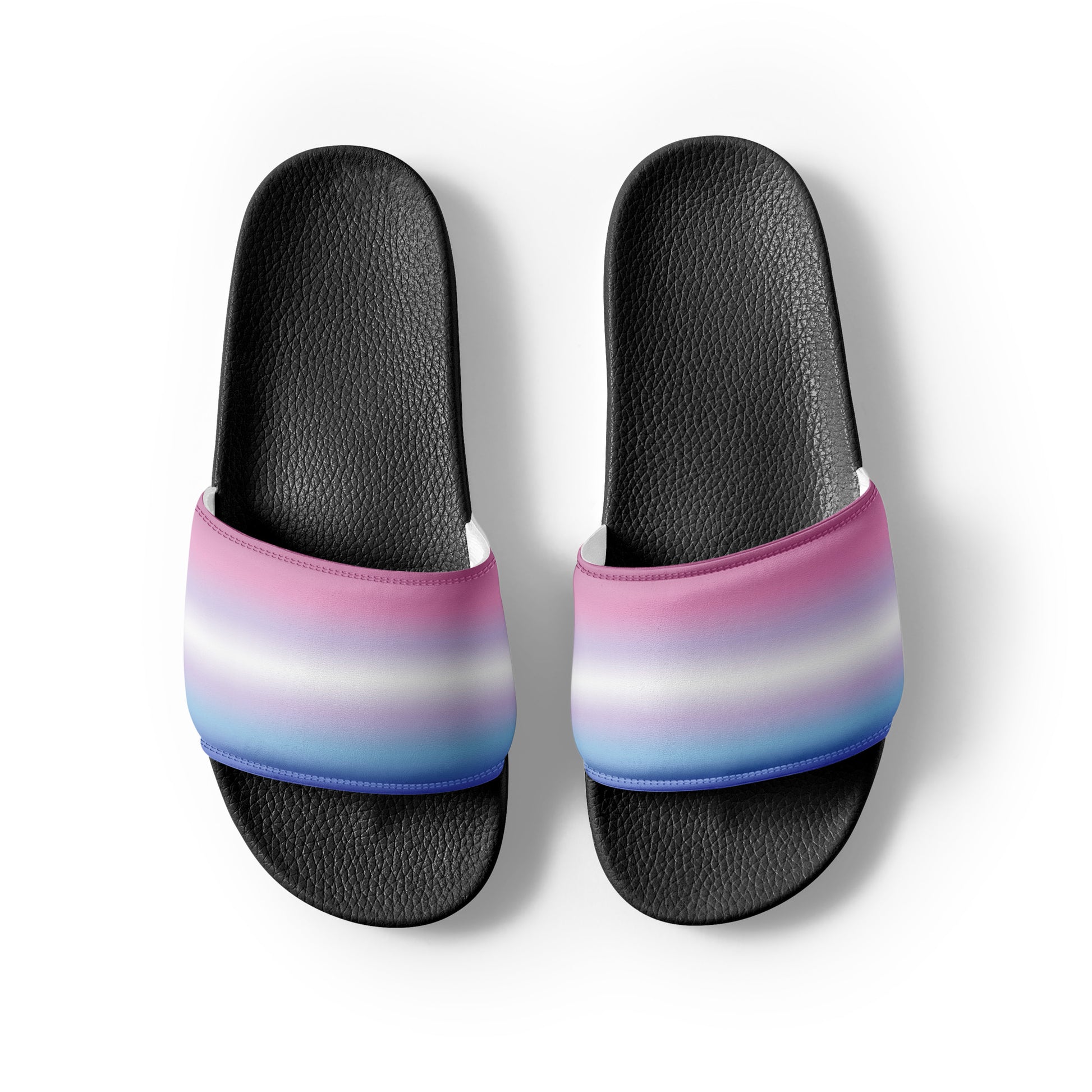 Bigender Pride Mens Slides Sandals mens-slides-black-front-2-660b587479b83