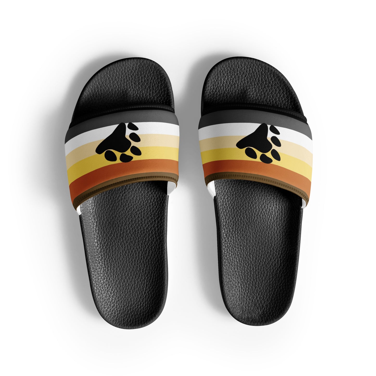 Gay Bear Pride Men’s Slides Sandals Black Gay mens-slides-black-front-660b4dc79c895