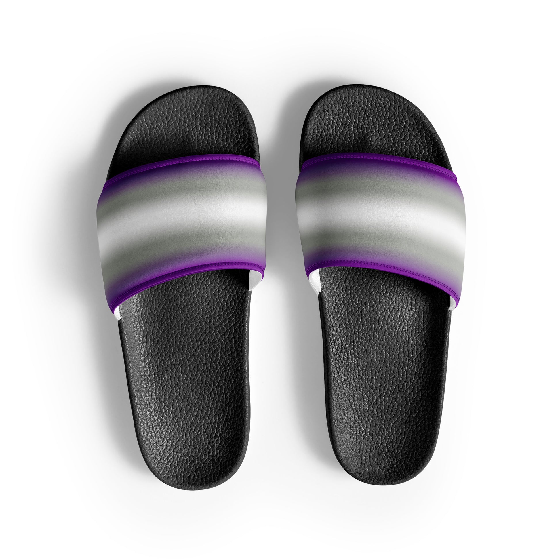 Greysexual Pride Mens Slides Sandals Black Greysexual mens-slides-black-front-660b500f41103