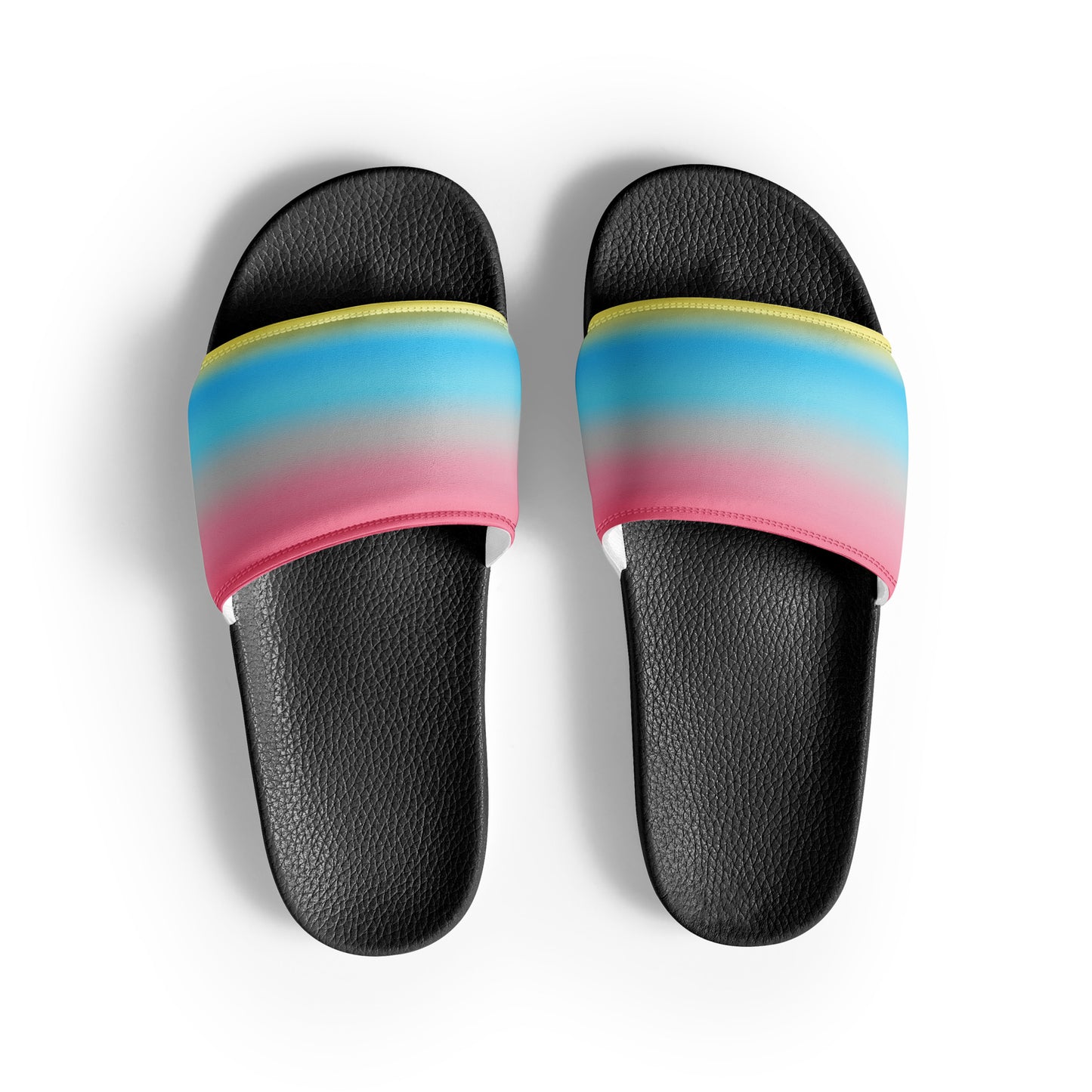 Genderflux Pride Mens Slides Sandals Black Genderflux mens-slides-black-front-660b5538cf451