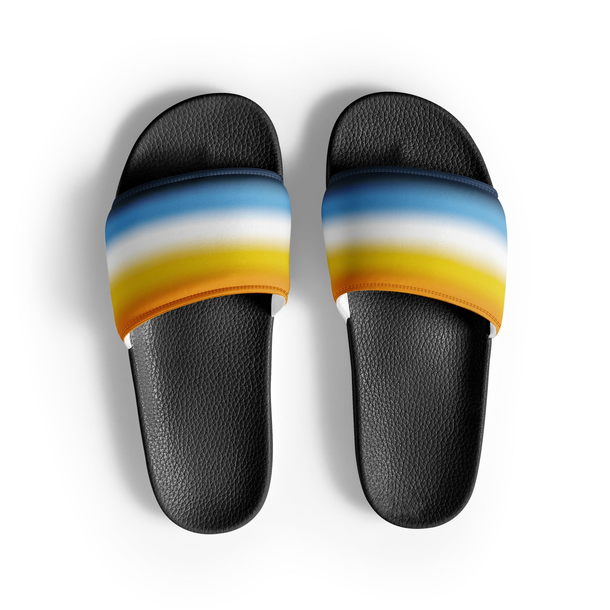 Aroace Pride Mens Slides Sandals Black Aroace mens-slides-black-front-660b5917eda47