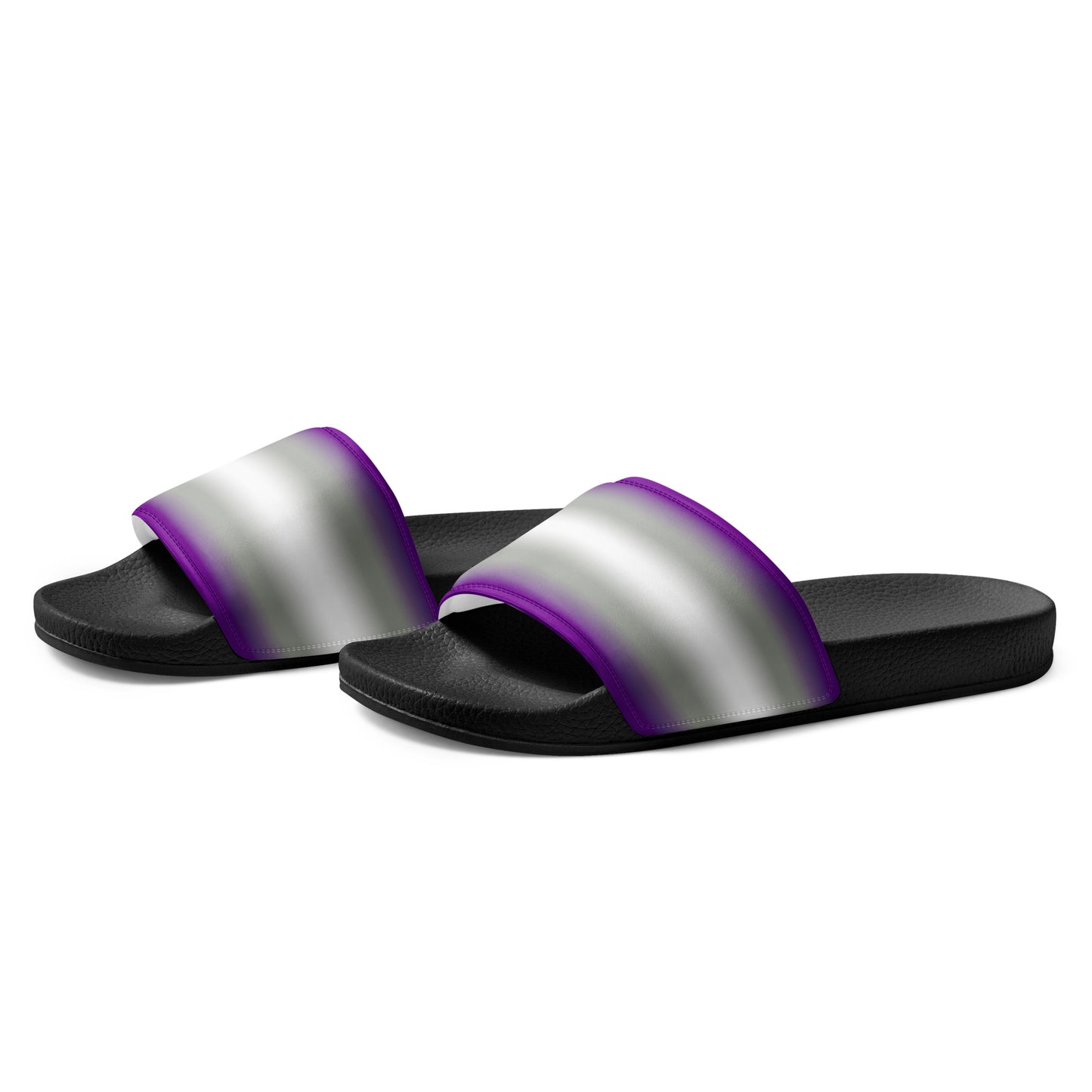 Greysexual Pride Mens Slides Sandals mens-slides-black-left-front-660b500f41f9c