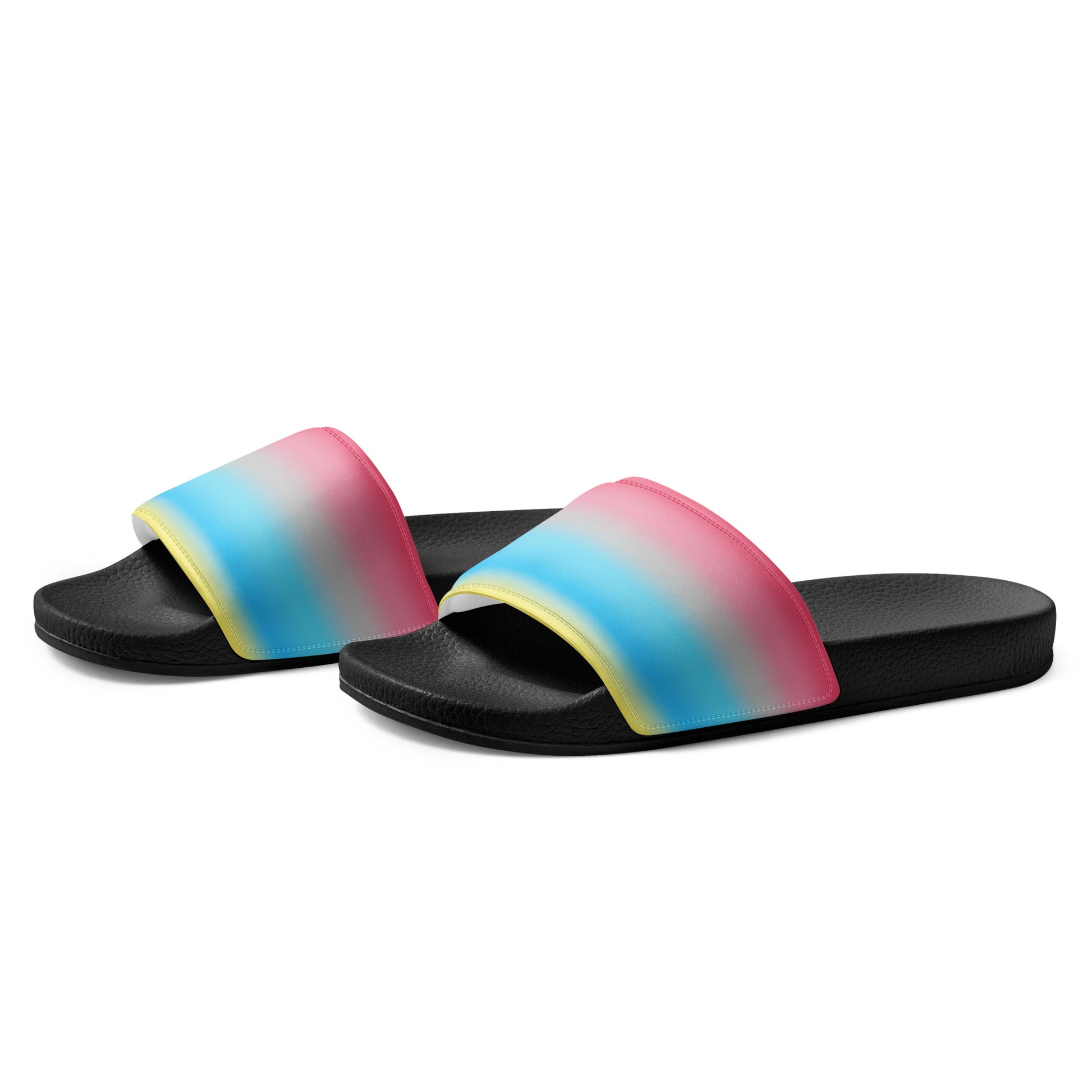 Genderflux Pride Mens Slides Sandals mens-slides-black-left-front-660b5538d048d