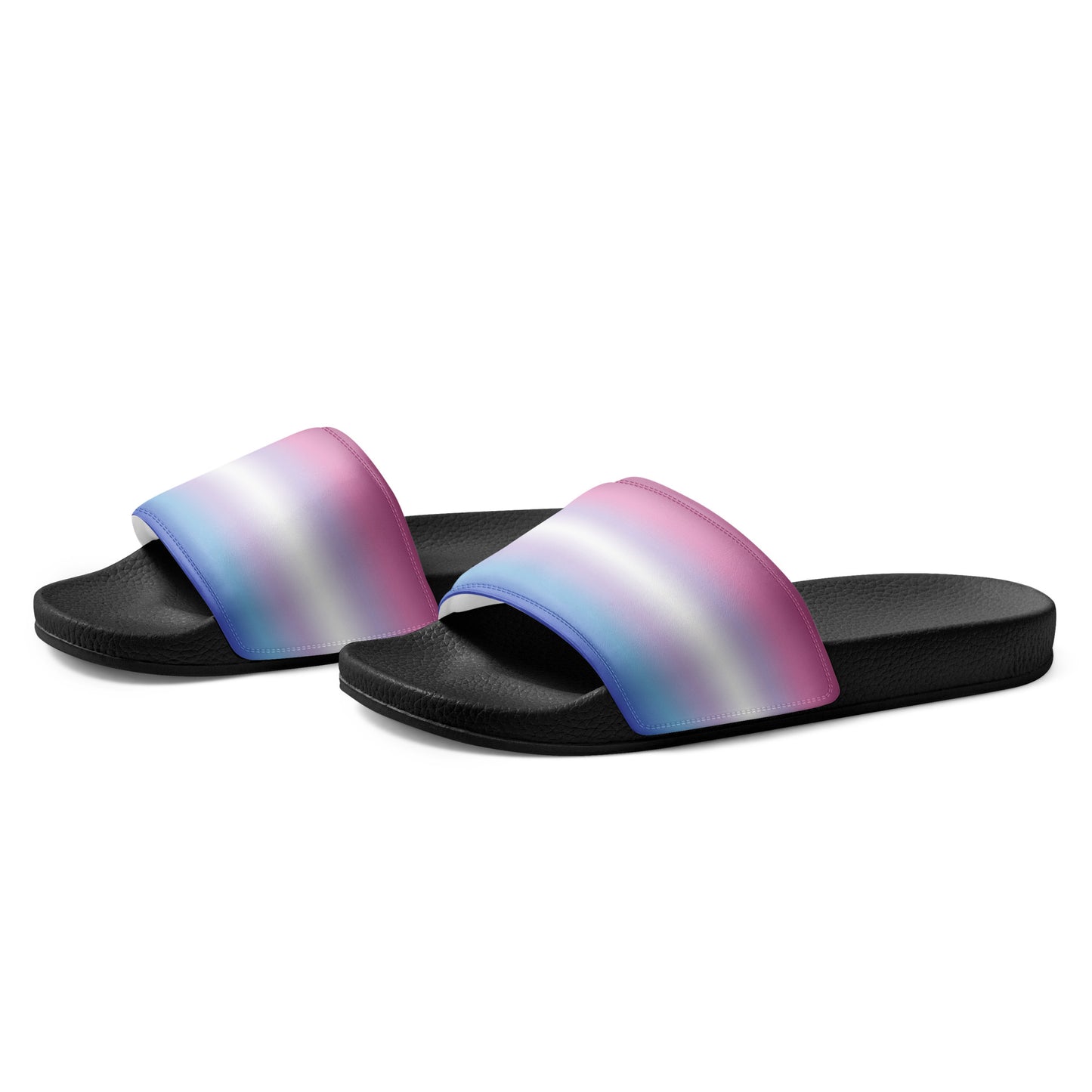 Bigender Pride Mens Slides Sandals mens-slides-black-left-front-660b587479c00