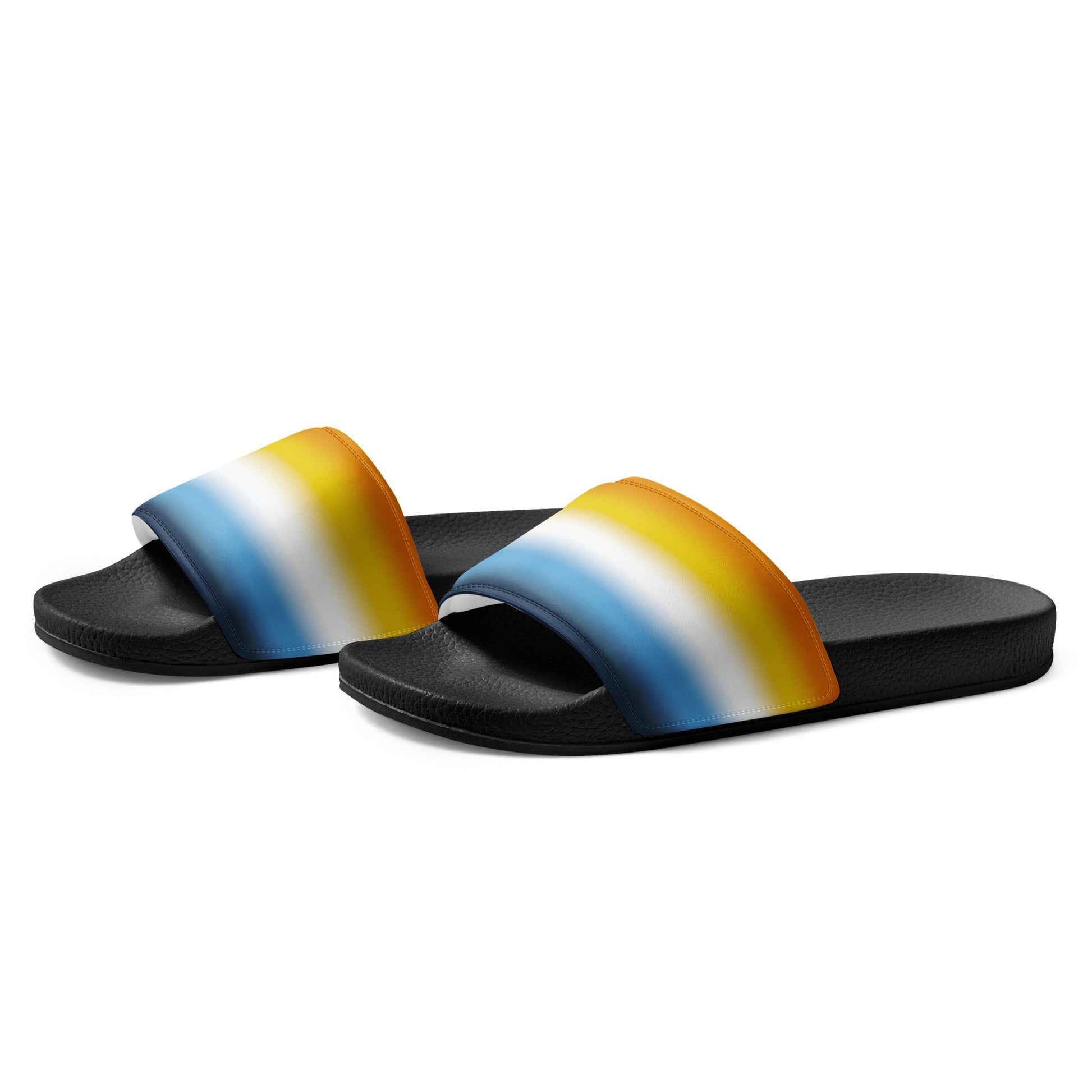 Aroace Pride Mens Slides Sandals mens-slides-black-left-front-660b5917ef817