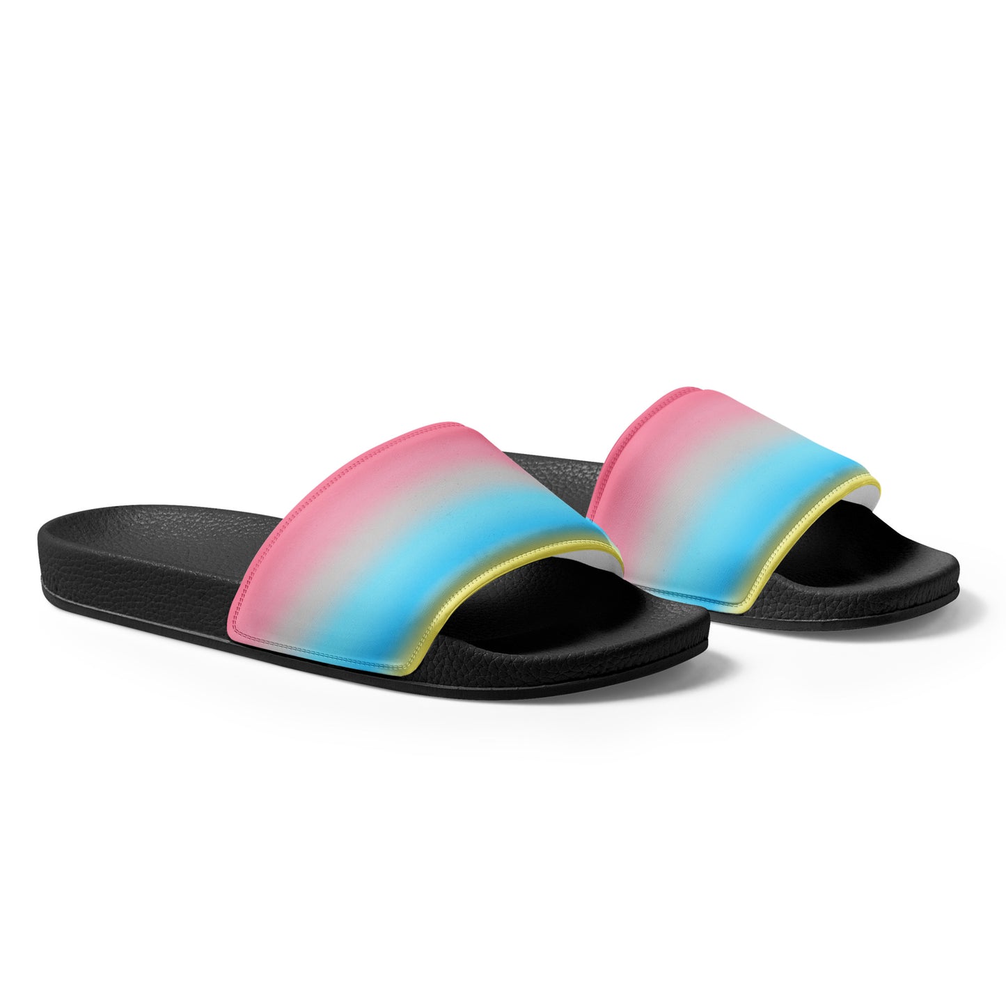 Genderflux Pride Mens Slides Sandals mens-slides-black-right-front-660b5538d0530