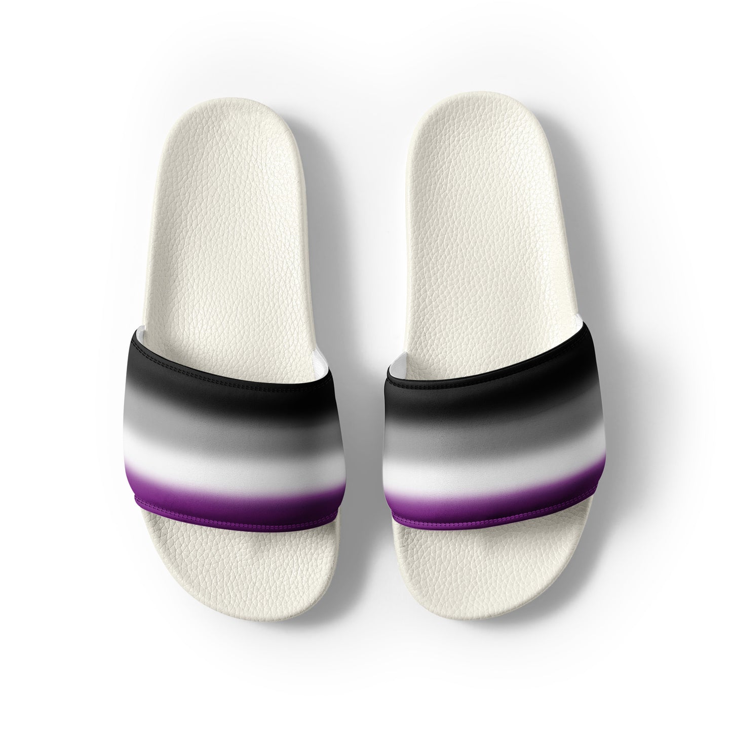 Asexual Ace Pride Men’s Slides Sandals in Ombre mens-slides-white-front-2-6601a15e90714