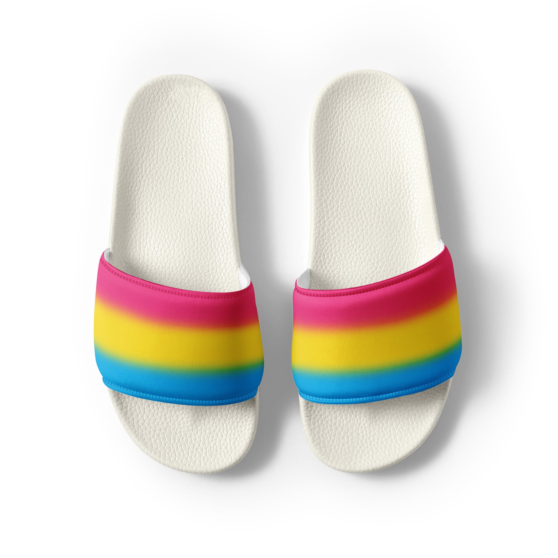 Pansexual Pan Pride Mens Slides Sandals mens-slides-white-front-2-660b4ed82f6b3