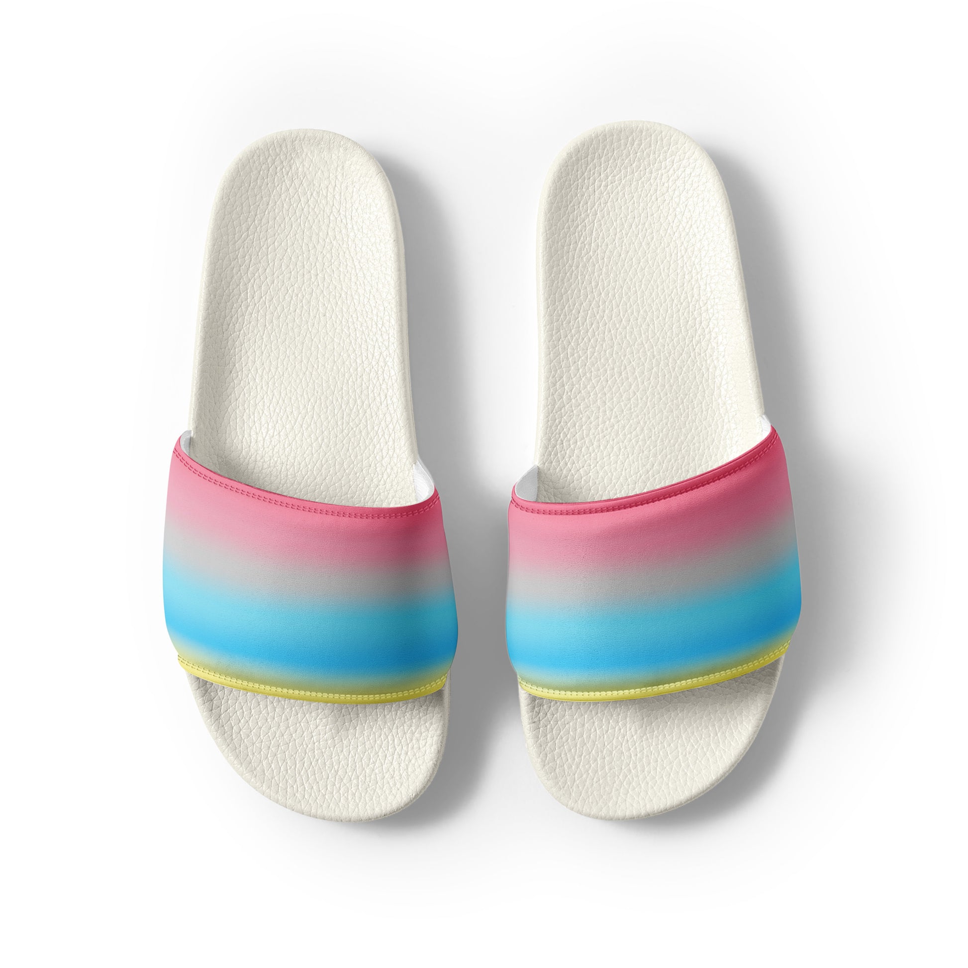 Genderflux Pride Mens Slides Sandals mens-slides-white-front-2-660b5538d0749