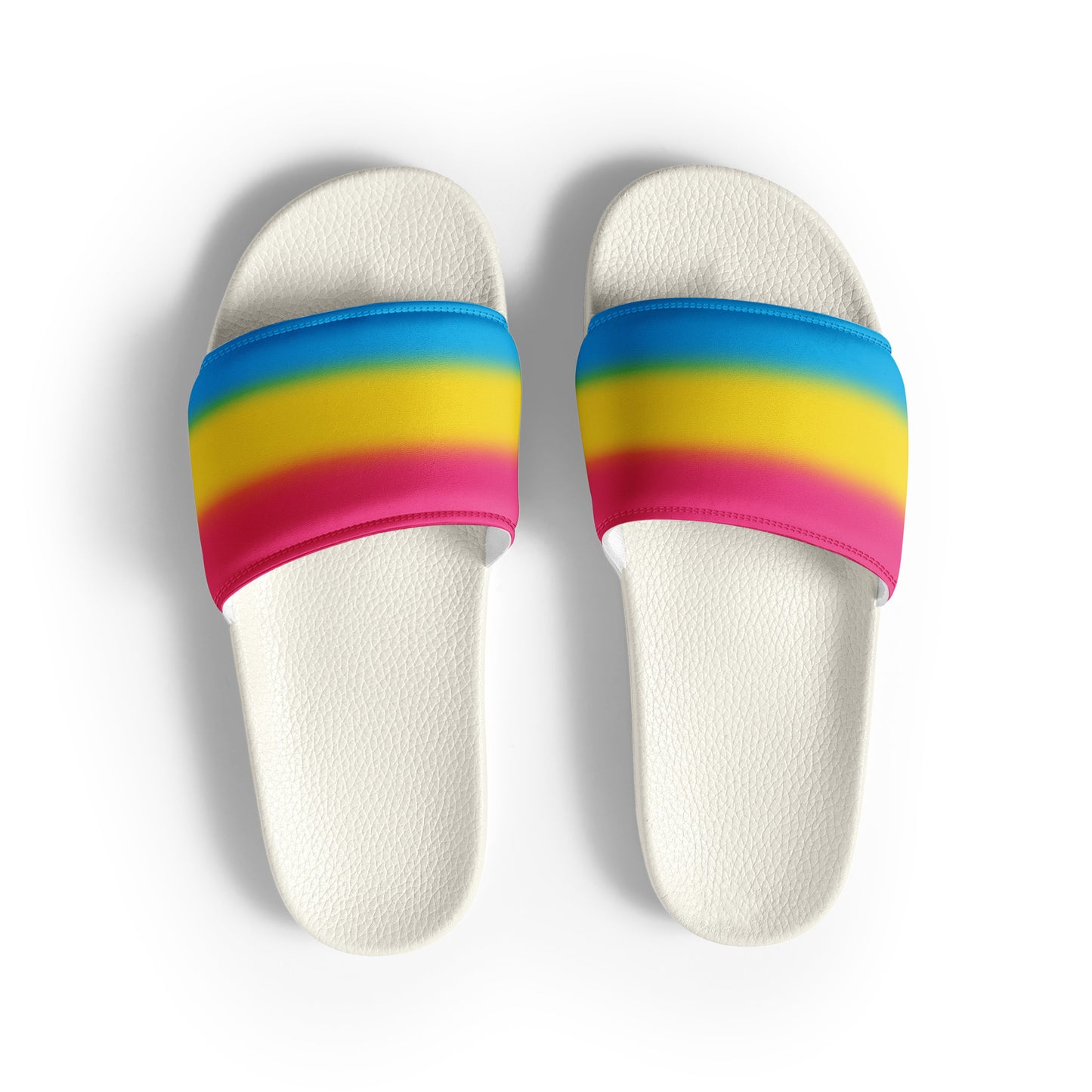 Pansexual Pan Pride Mens Slides Sandals White Pansexual mens-slides-white-front-660b4ed82f586